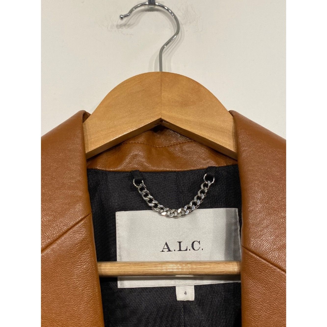 A.L.C. ALC Dakota Oversized Vegan Faux Leather Jacket Blazer in Cog Size S / US 4 / IT 40 - 2 Thumbnail