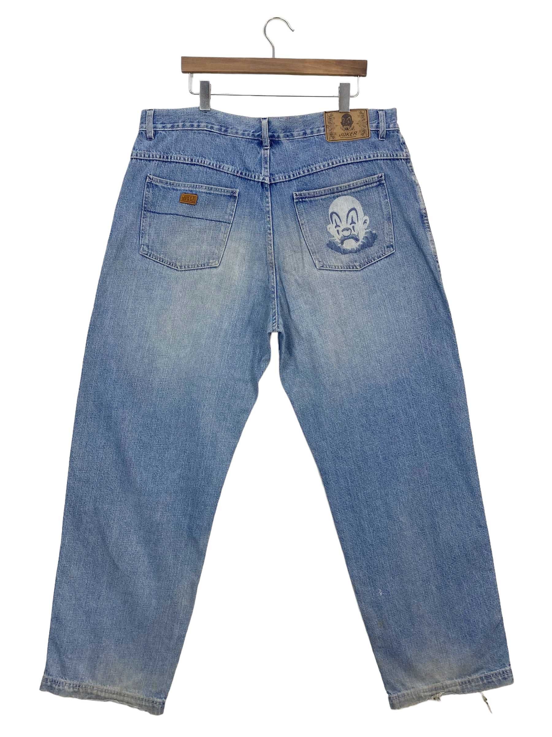 image of Distressed Denim Joker Denim Jeans Hip Hop Skateboards Baggy in Blue, Men's (Size 40)