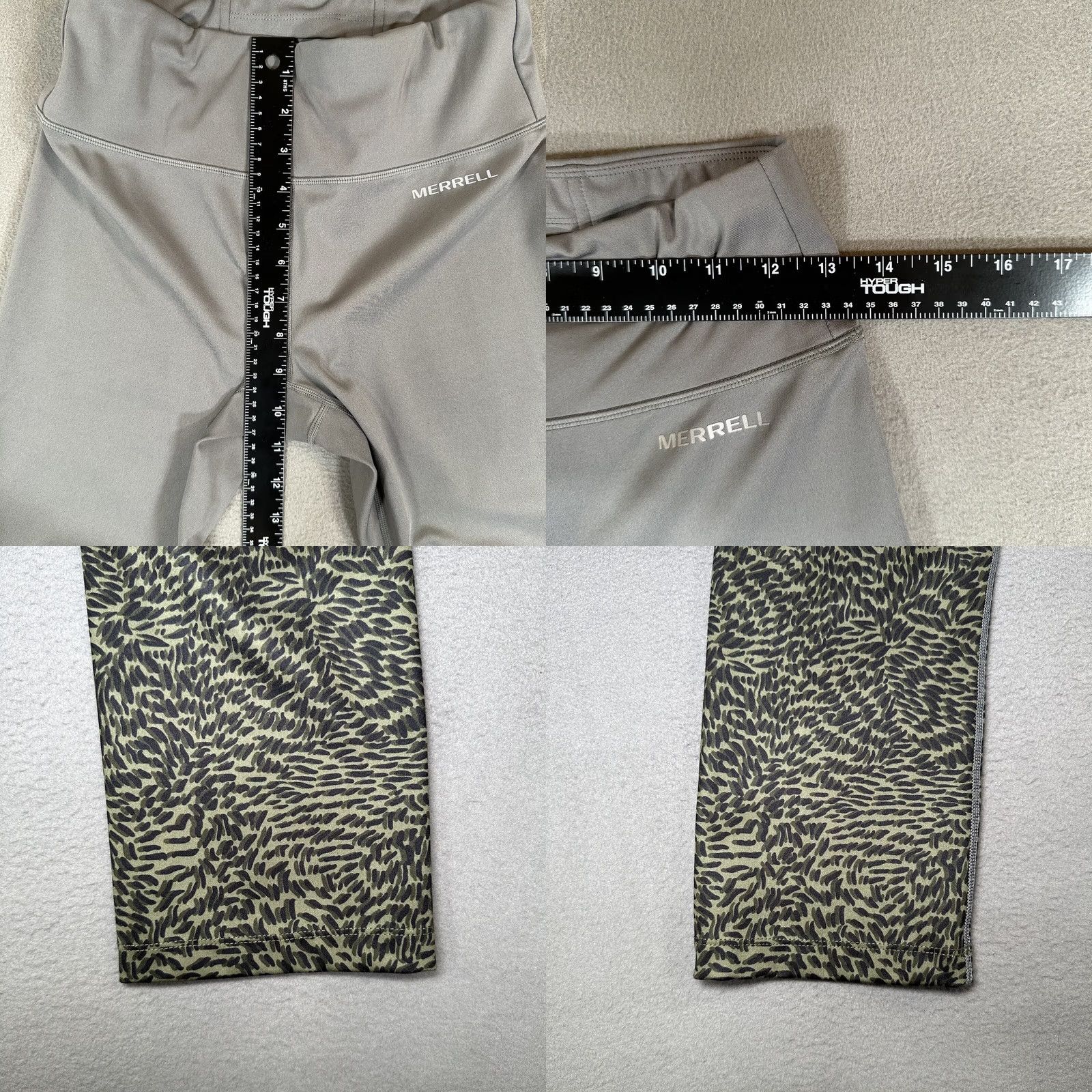Merrell Merrell Pants Capri Leggings Leopard Print Gray Women Small Athletic Stretch EUC Capris Size 28" / US 6 / IT 42 - 8 Thumbnail