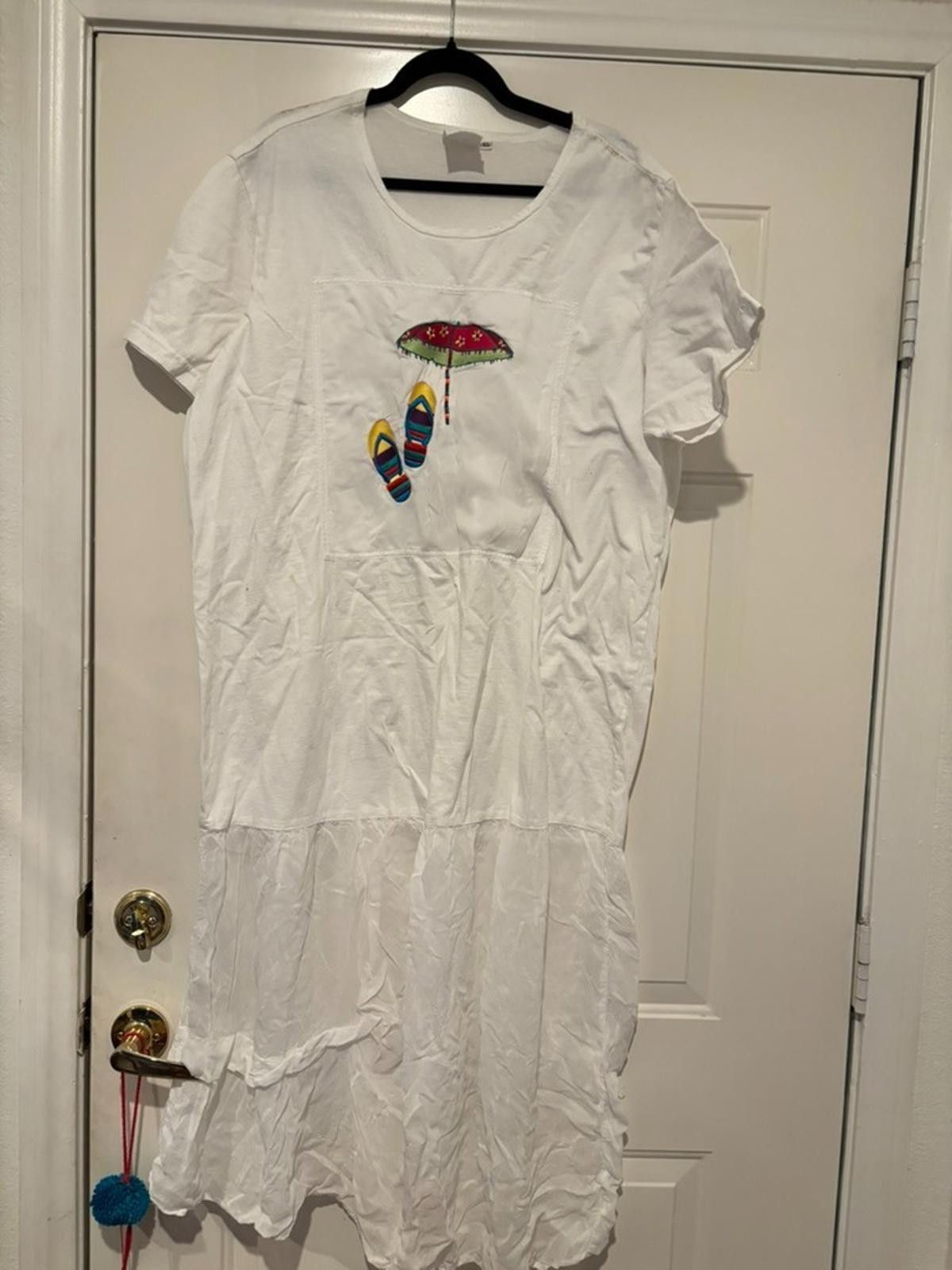Designer Womens Johnny Was white t shirt dress sz XL #380 Size XL / US 12-14 / IT 48-50 - 1 Thumbnail