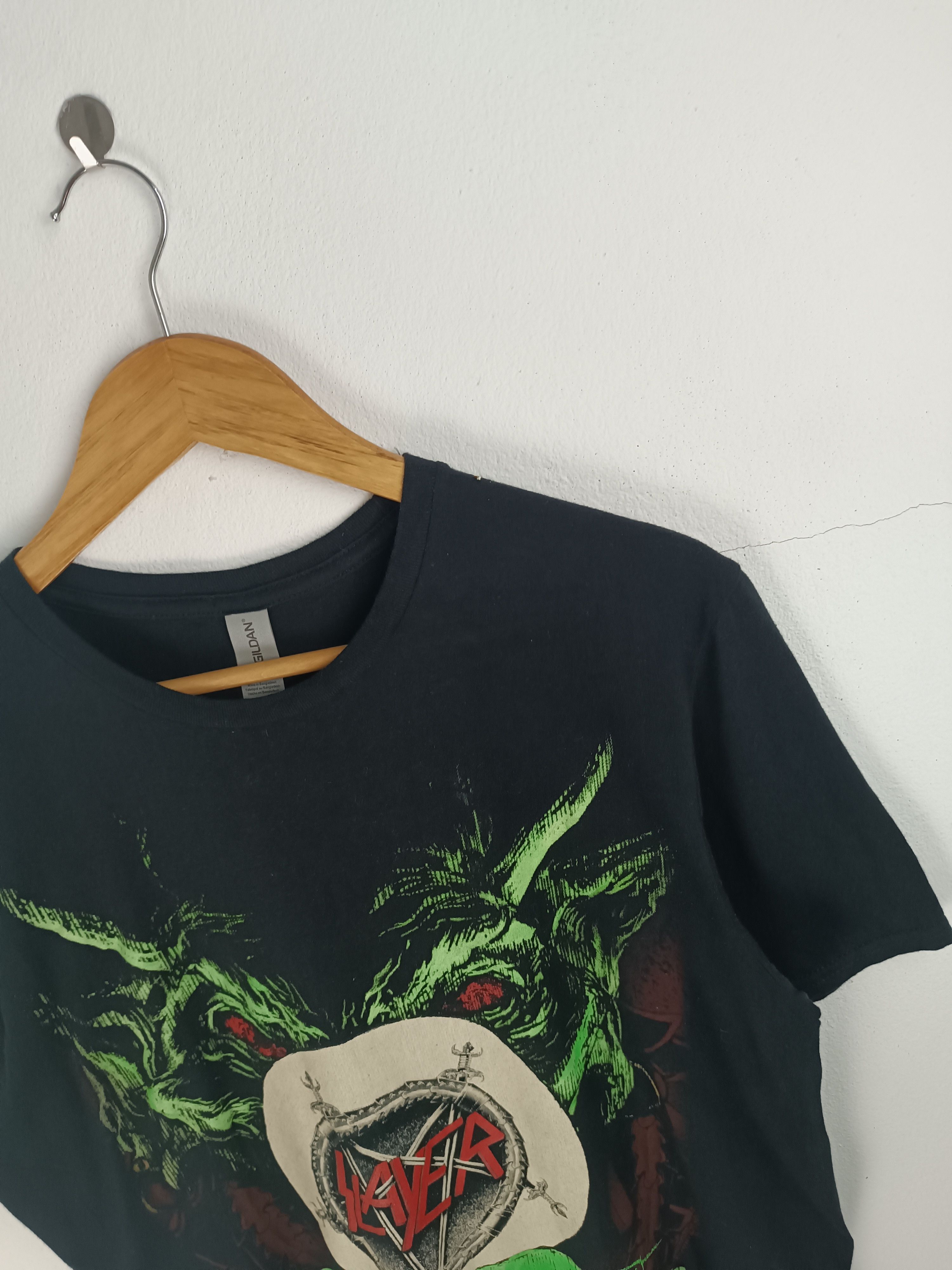 Band Tees VINTAGE SLAYER ROOT OF ALL EVIL GREEN MONSTER TEE RARE Size US M / EU 48-50 / 2 - 6 Thumbnail