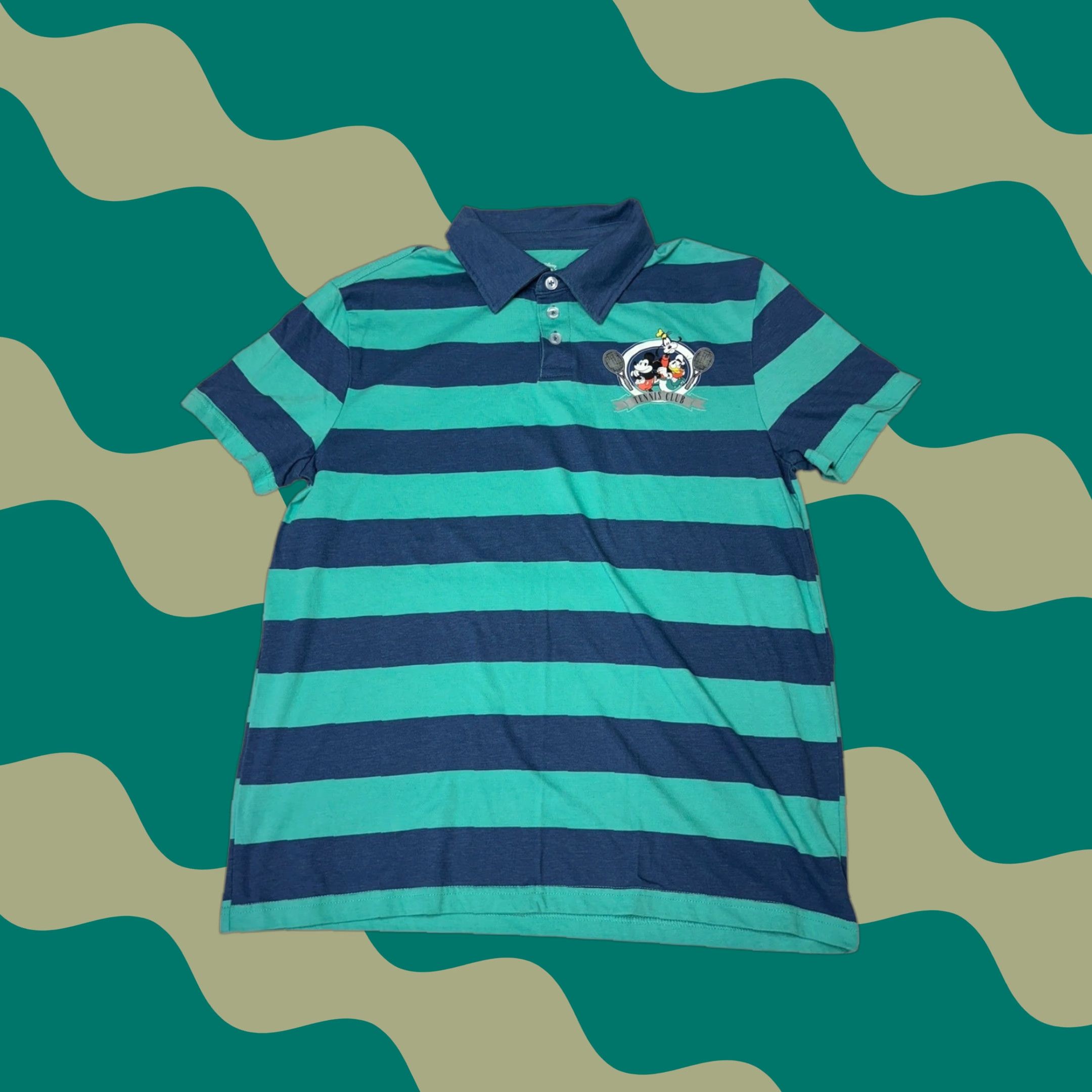 Disney Disney Mickey and Friends Tennis Club Striped Polo Shirt Men's M Size US M / EU 48-50 / 2 - 1 Thumbnail