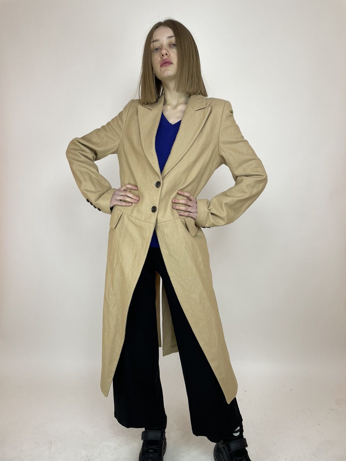 Ann Demeulemeester ANN DEMEULEMEESTER Wool trench coat Womens size 38 Size XS / US 0-2 / IT 36-38 - 2 Thumbnail