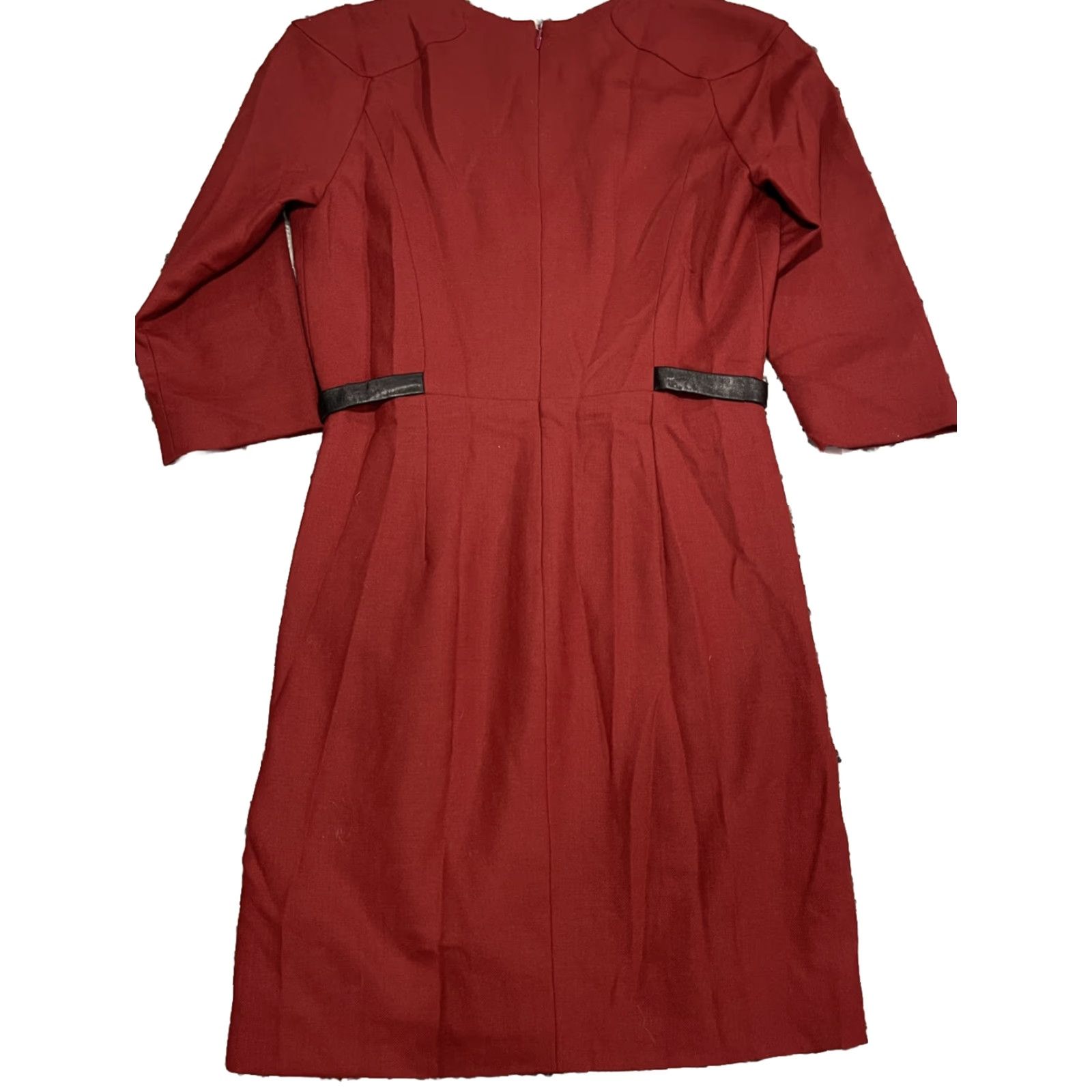 Rebecca Minkoff Rebecca Minkoff Arlington Dress Wool Red Black Lambskin Leather Bodycon Dress 0 Regular Women Knee Length Size XS / US 0-2 / IT 36-38 - 7 Thumbnail
