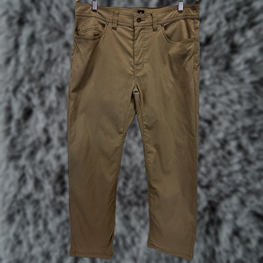 Prana prAna Brion II Slim Hiking Pants 36x32 Stretch Brown Outdoor Casual Men's Size US 36 / EU 52 - 1 Thumbnail