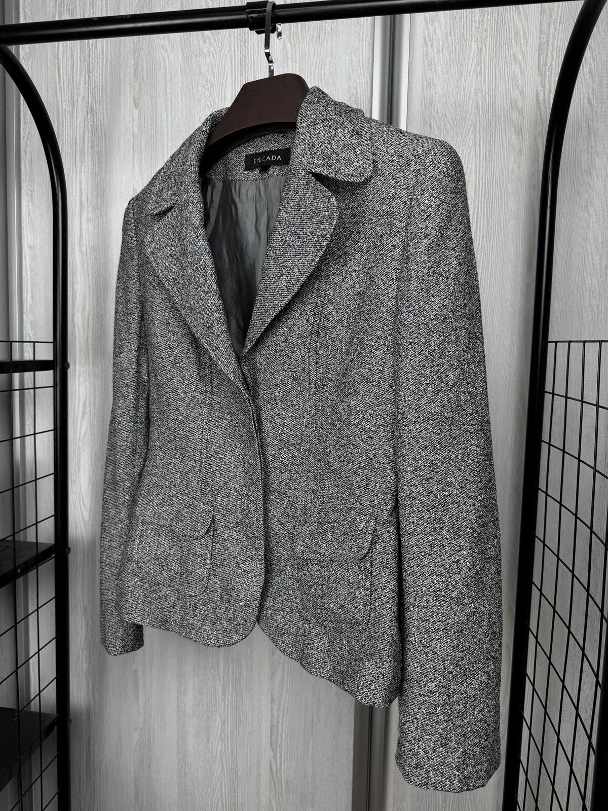 Escada Escada Silk Wool Cashmere grey blazer basic jacket Size M / US 6-8 / IT 42-44 - 5 Thumbnail