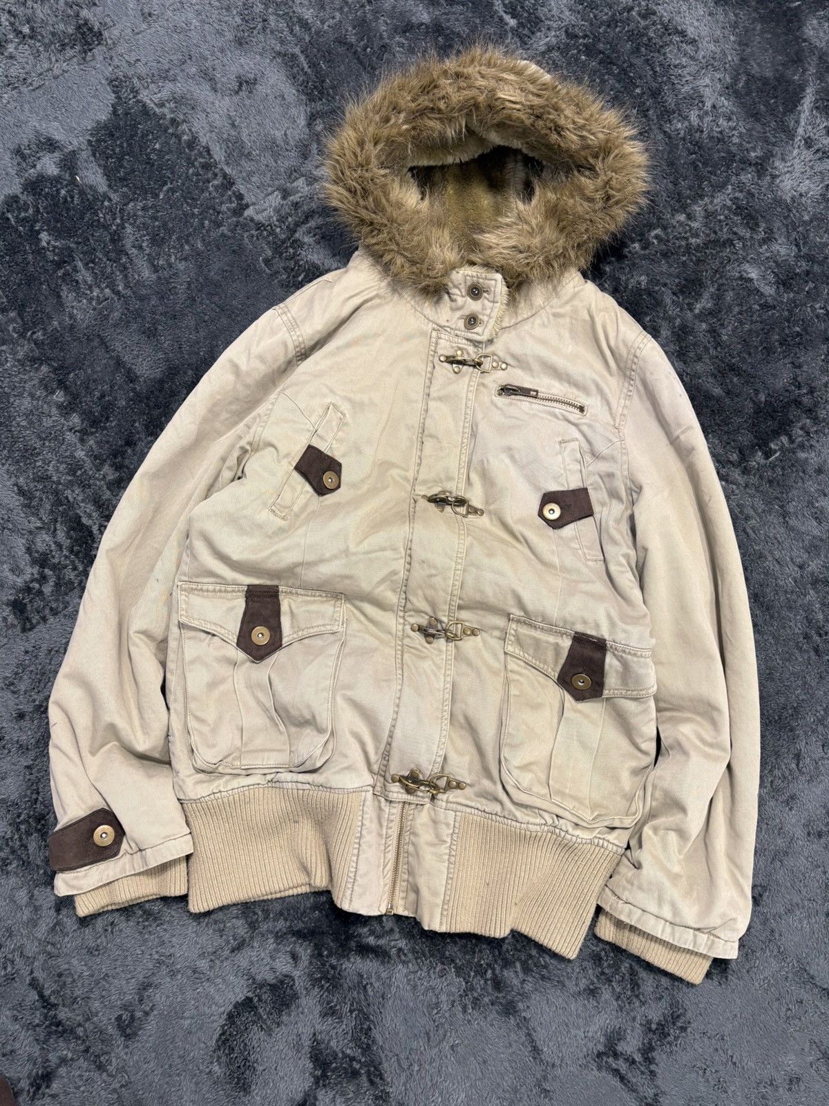 Le Grande Bleu (L.G.B.) Sly Military Studded Fur Jacket lgb style Size US M / EU 48-50 / 2 - 1 Thumbnail