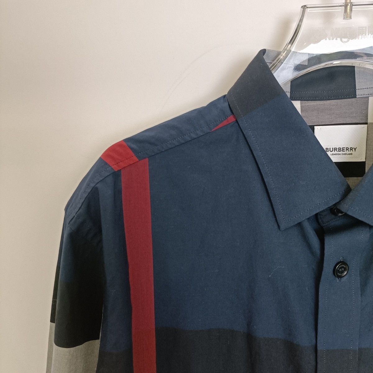 Burberry Burberry Blue Classic Check Pattern Long Sleeve Shirt K26WX Size US L / EU 52-54 / 3 - 3 Thumbnail