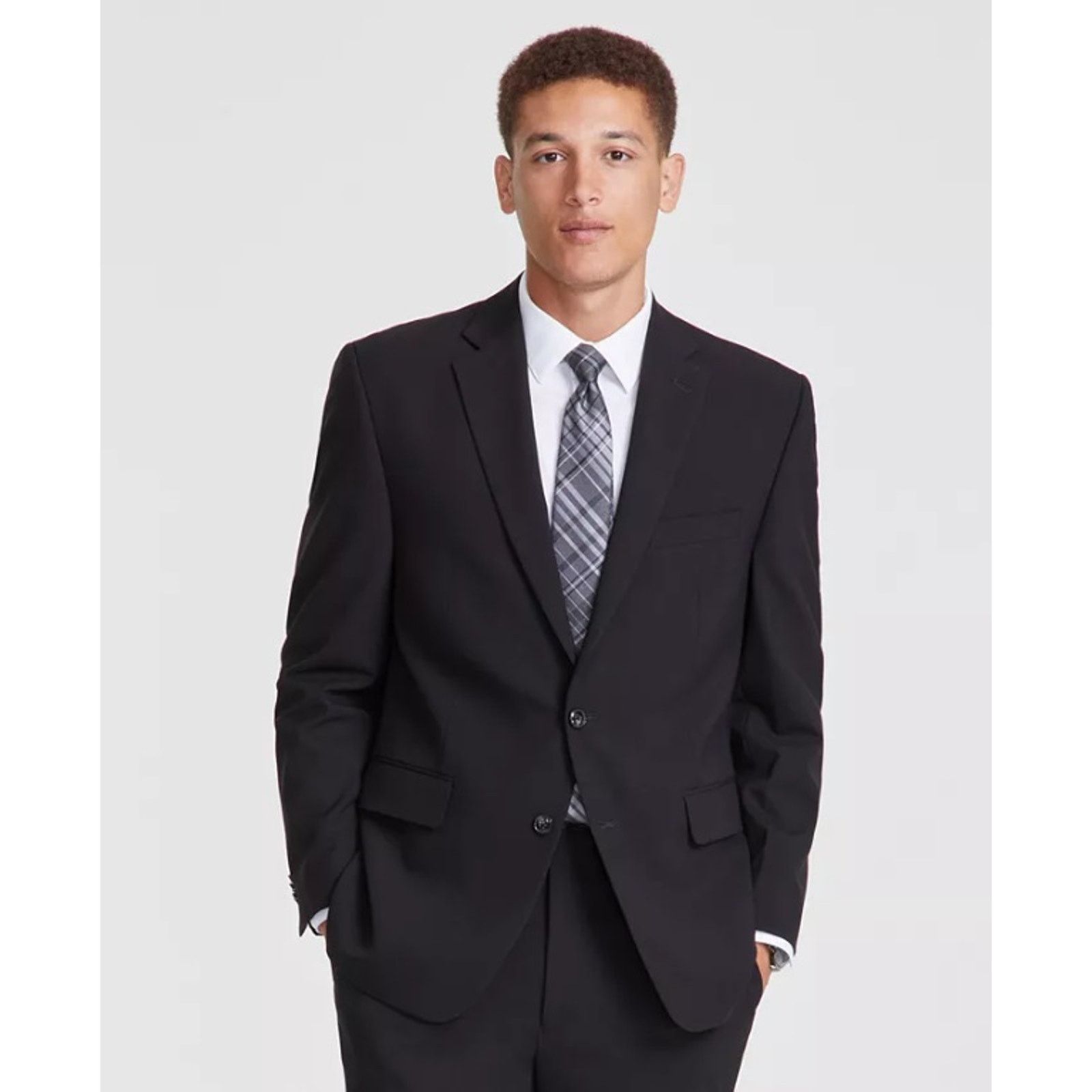 Perry Ellis Perry Ellis Men's Black Modern Classic Suit Blazer Size 36R Size 36R - 1 Thumbnail