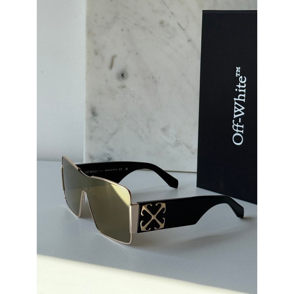 Off-White NEW Off White Aspen Metal Unisex Sunglasses in Gold Mirror Size ONE SIZE - 2 Thumbnail
