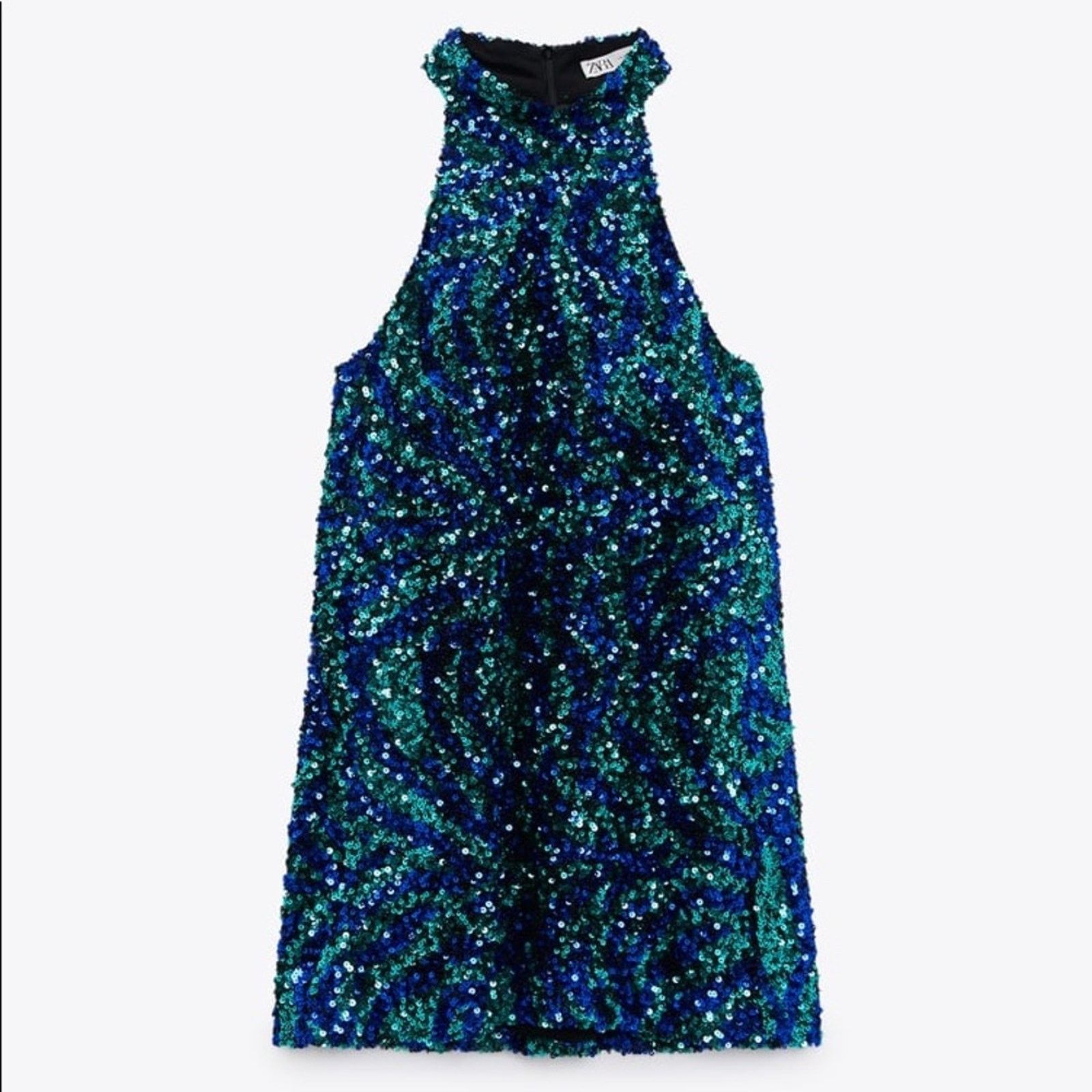 Zara ZARA BLOGGER FAVORITE SEQUIN HALTER DRESS Size XS / US 0-2 / IT 36-38 - 15 Thumbnail
