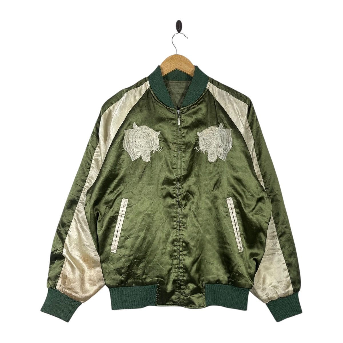Japanese Brand Vintage Sukajan Japan Made Souvenir Jacket | Tiger & Dragon Size US XL / EU 56 / 4 - 1 Thumbnail