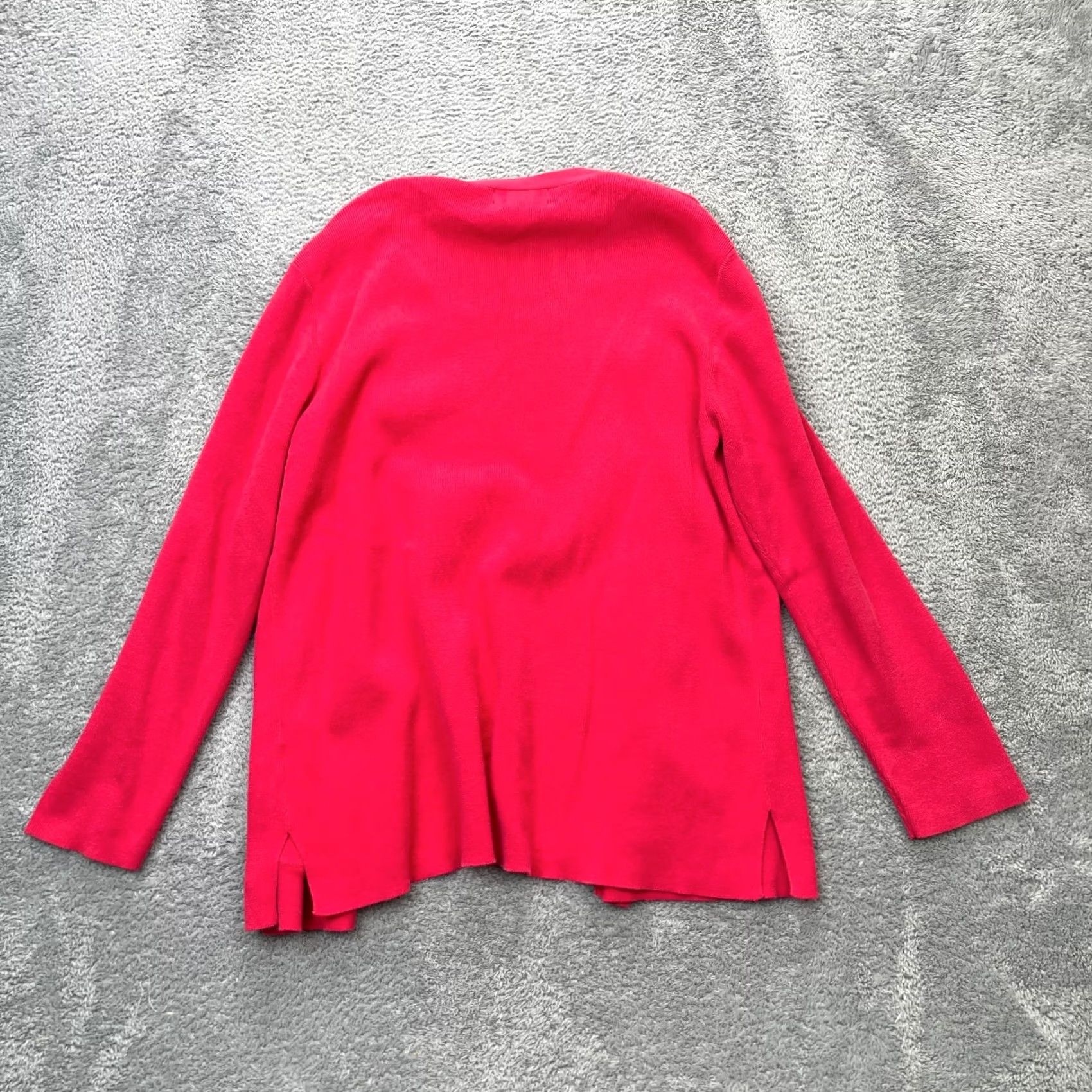 Lands' End VINTAGE Lands' End Sweater Cardigan Womens Medium Red Tight-Knit Button Front V-Neck Winter Casual Comfort Men’s? Size M / US 6-8 / IT 42-44 - 2 Thumbnail