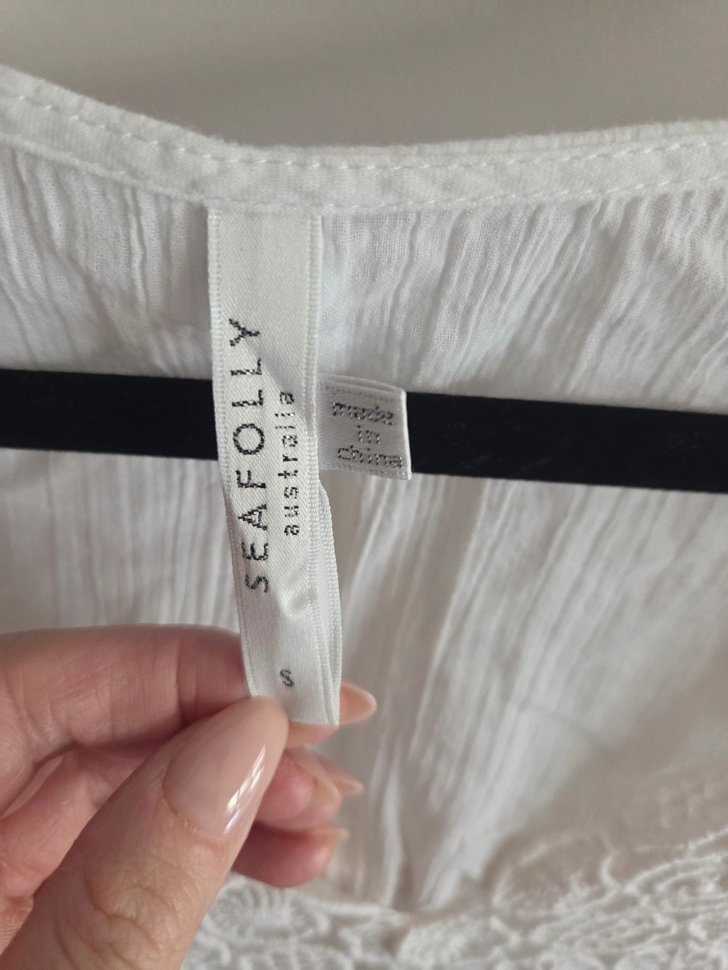 Other Seafolly White Crinkle Tunic Beach Cover Up Size S 3/4 Sleeve Size S / US 4 / IT 40 - 2 Thumbnail