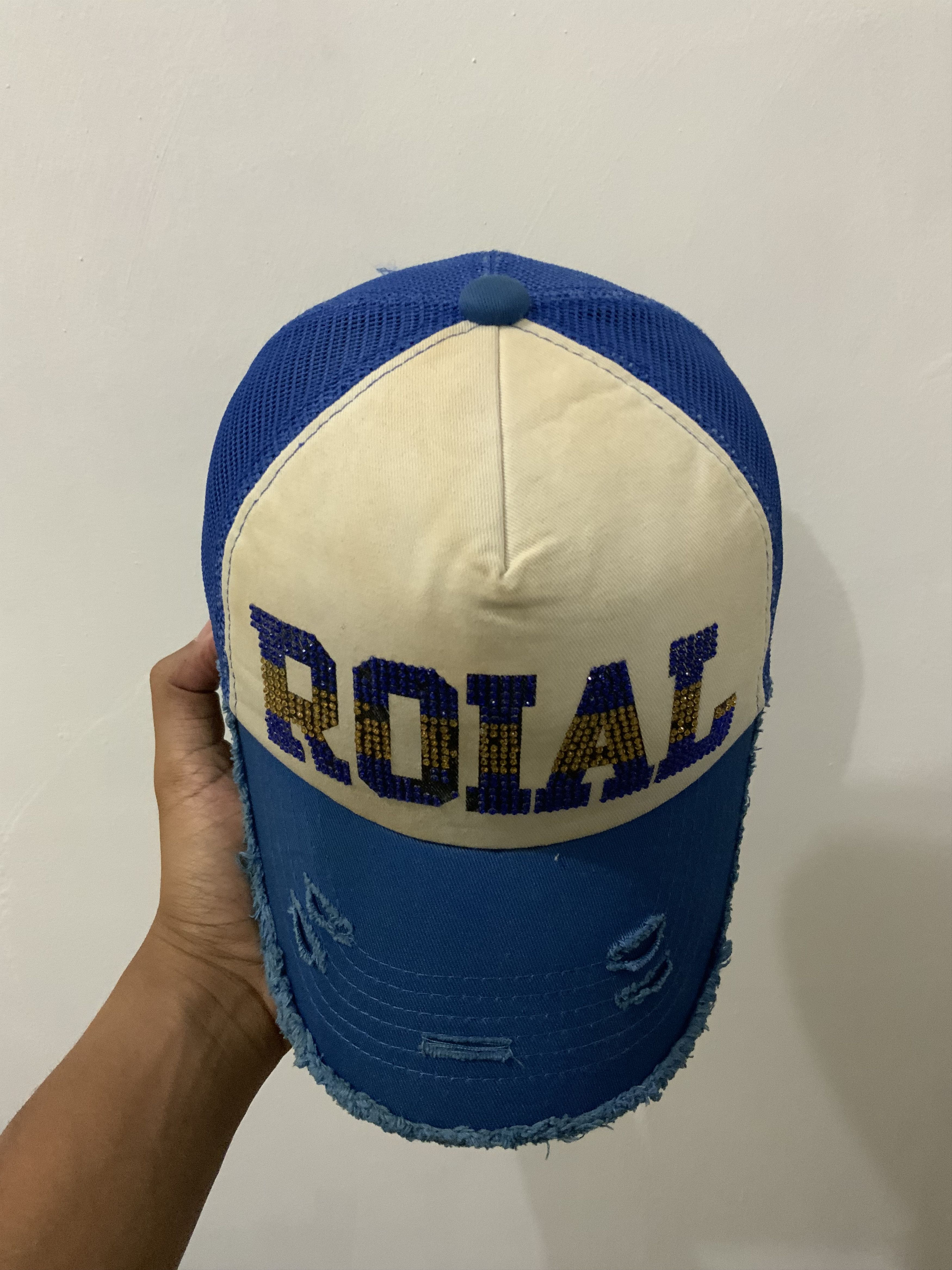 Hat Club Roial Diamond Distressed Trucker Hat Size ONE SIZE - 5 Thumbnail