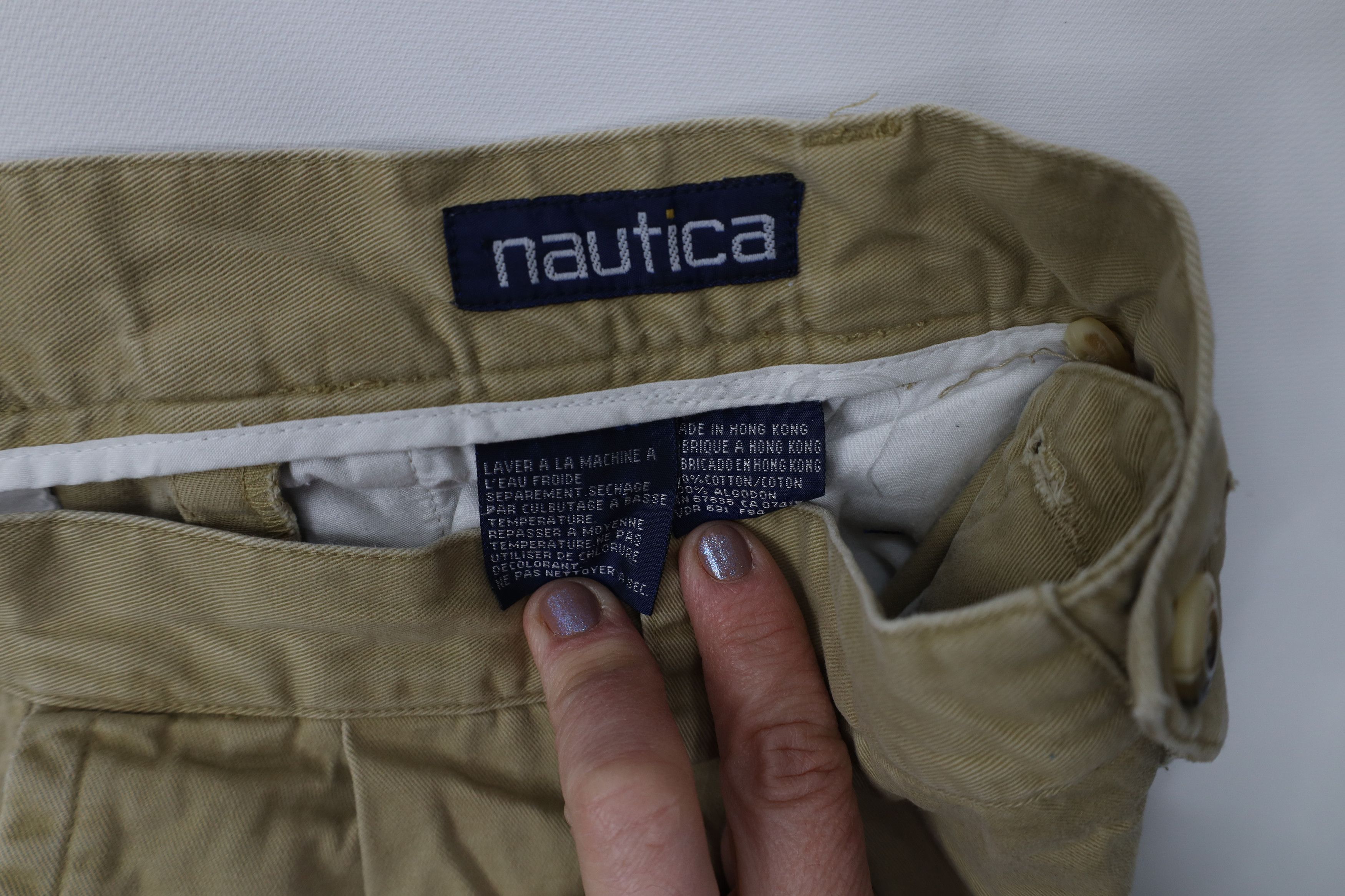 Nautica Vintage 90s Nautica Baggy Pleated Chino Pants Trousers Beige Size US 34 / EU 50 - 8 Thumbnail