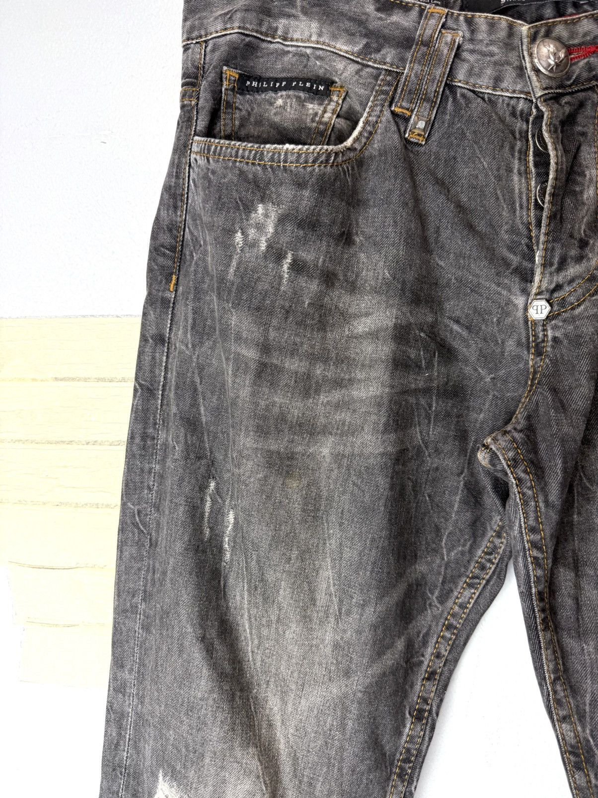 Philipp Plein Vintage Philipp Plein Metal Skul Denim Pants If Six Was Nine Size US 33 - 10 Thumbnail