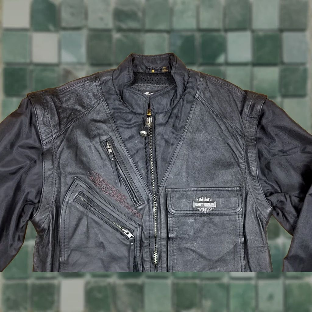 Harley Davidson VINTAGE Harley-Davidson Motorcycle Leather Jacket SHIRT Size US S / EU 44-46 / 1 - 1 Thumbnail