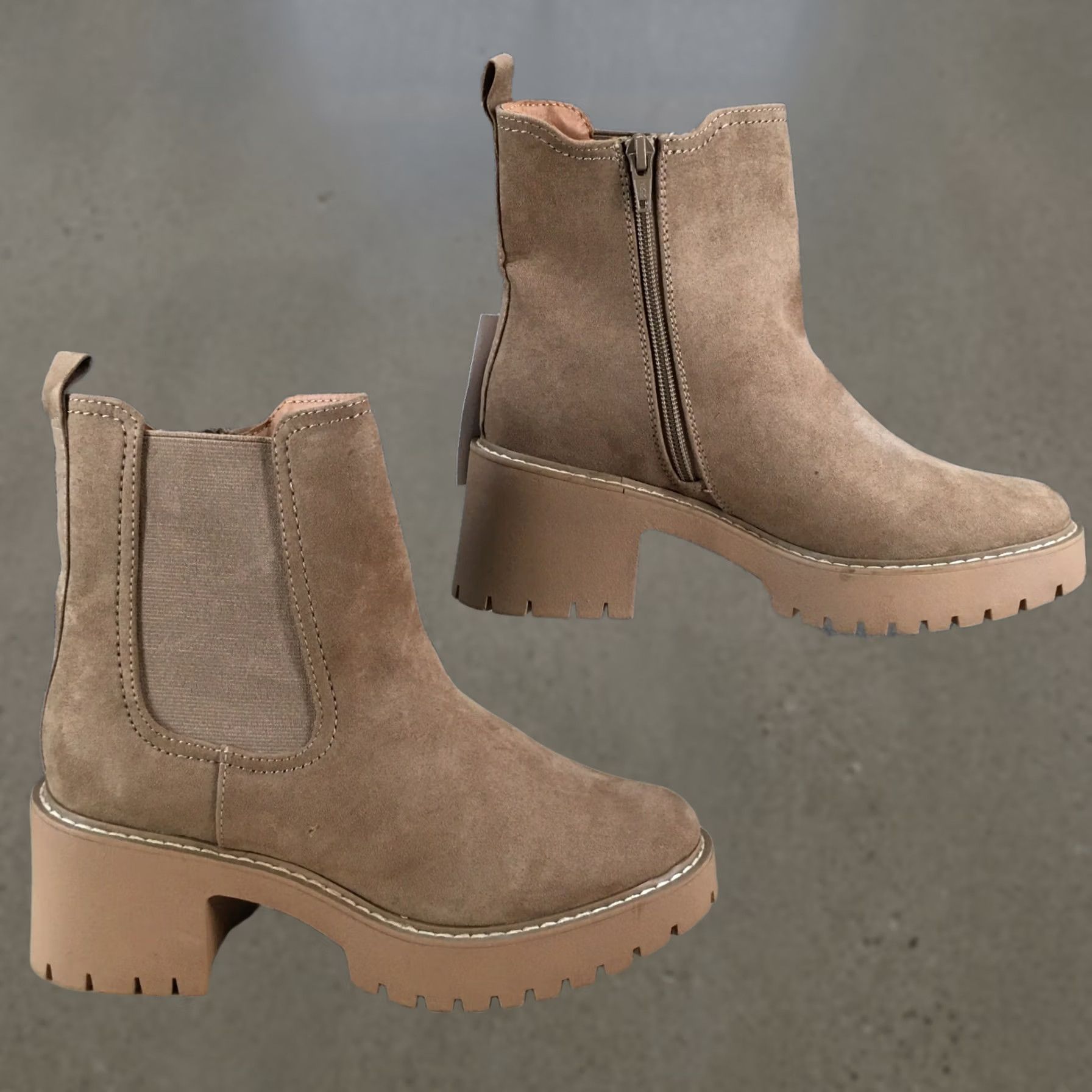 Vintage Universal Thread Boots Womens 6.5 Crispin Chelsea Zip Beige Casual Bootie Mens? No Size US 7 / IT 37 - 1 Thumbnail