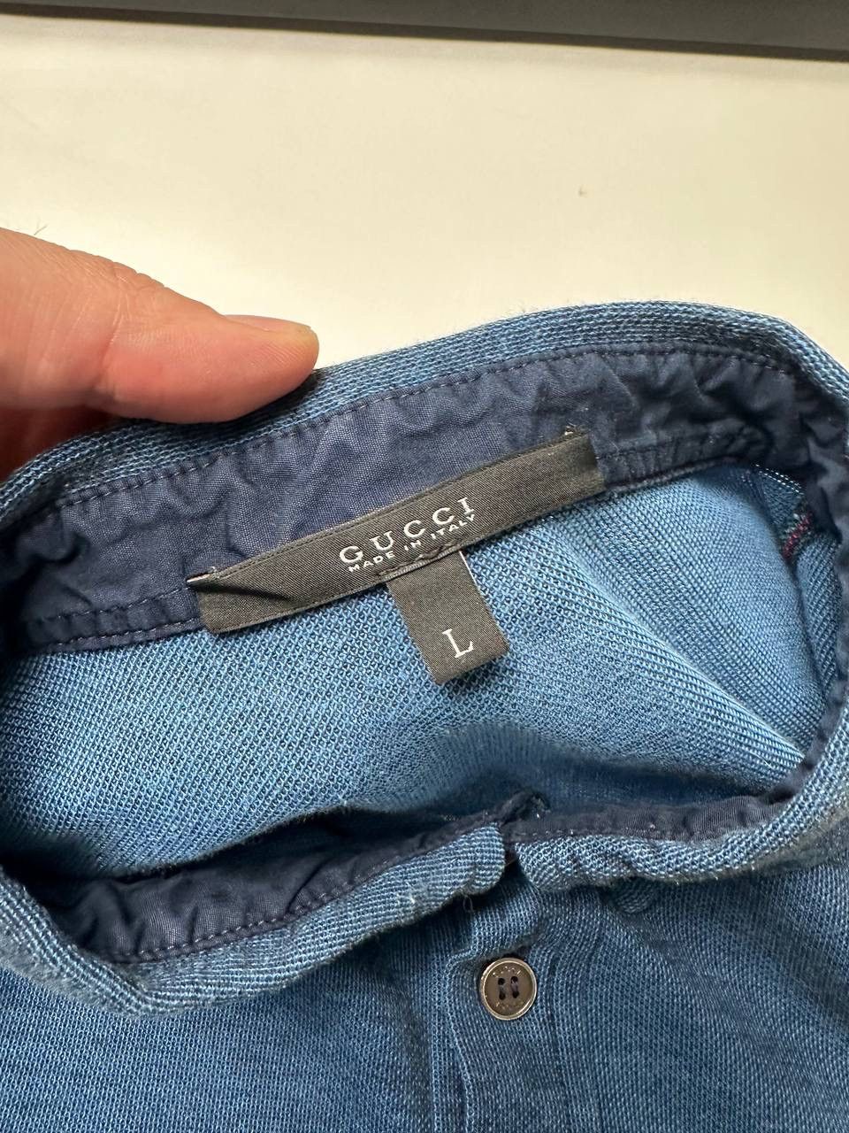 Gucci Gucci Mens Polo T-Shirt Blue Cotton Old Money Classic Style Size US L / EU 52-54 / 3 - 5 Thumbnail