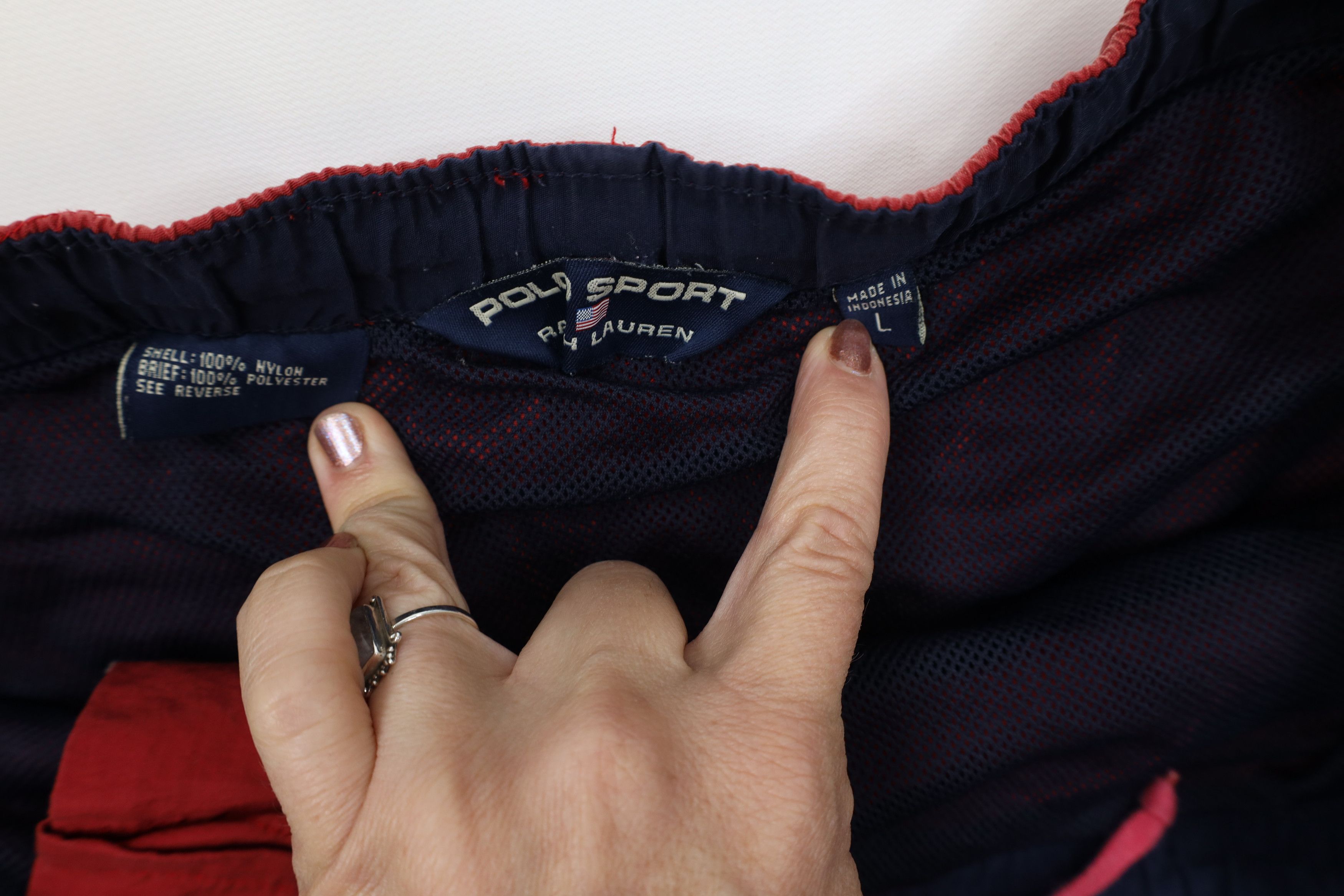 Polo Ralph Lauren AS IS Vintage 90s Polo Sport Ralph Lauren Spell Lined Shorts Size US 34 / EU 50 - 8 Thumbnail