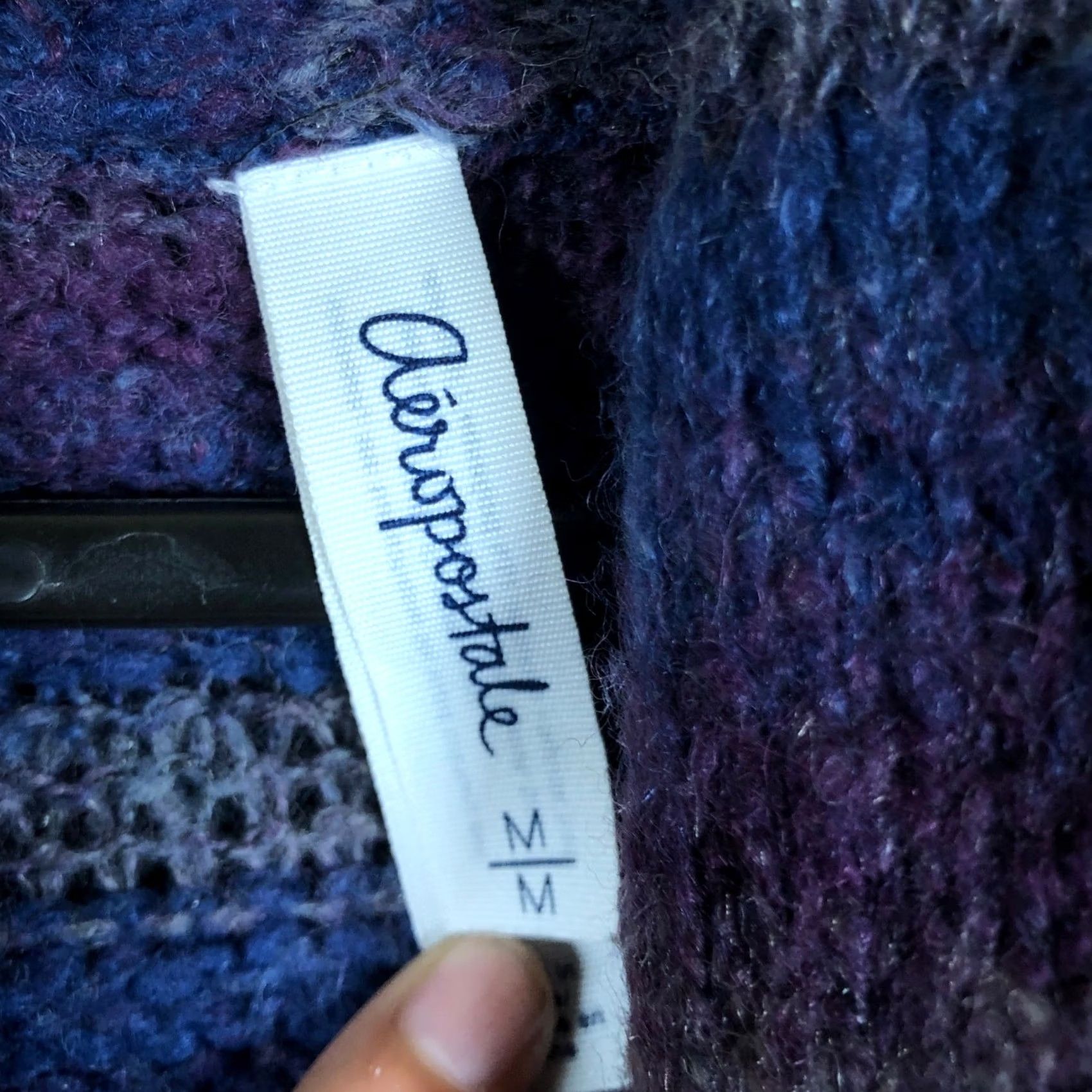 Aeropostale AeroPostale Womens Cardigan Multicolored Open Front Wool Blend Medium Sweater Adjustable Casual Workwear Womens Size M / US 6-8 / IT 42-44 - 6 Thumbnail