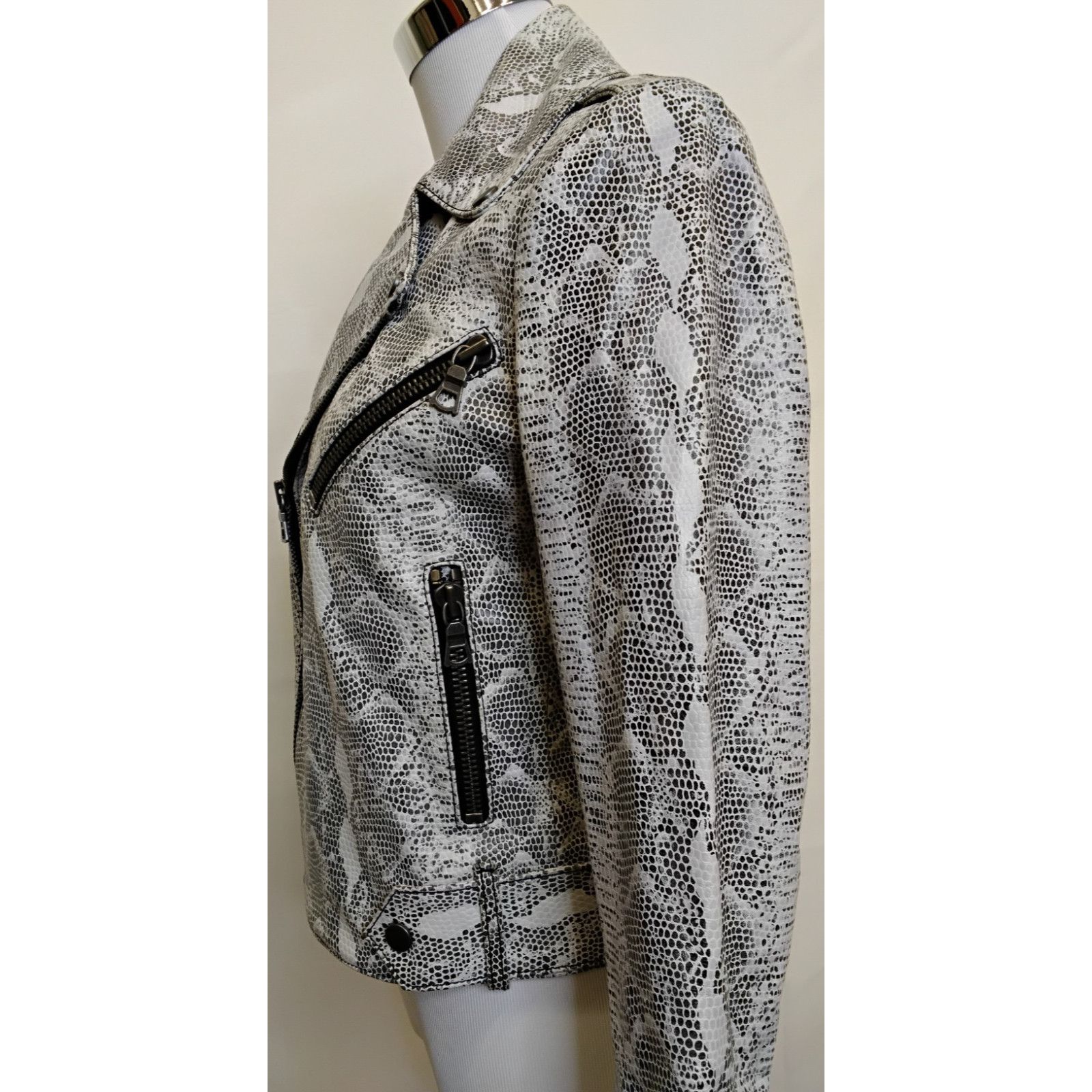 Alice + Olivia Alice & Olivia Leather Jacket Women's S Black/White Lamb Size S / US 4 / IT 40 - 10 Thumbnail