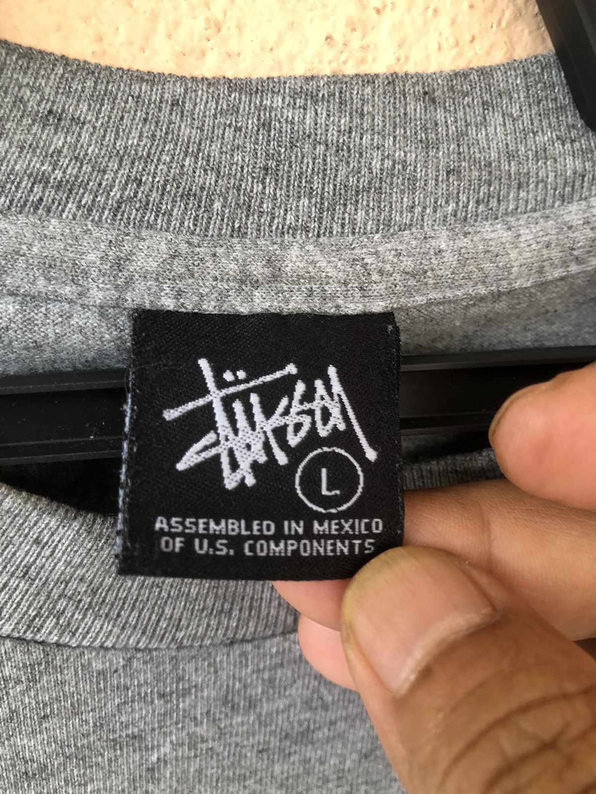 Stussy × Vintage Vintage Stussy Streetwear Grey Tee Size US L / EU 52-54 / 3 - 4 Thumbnail