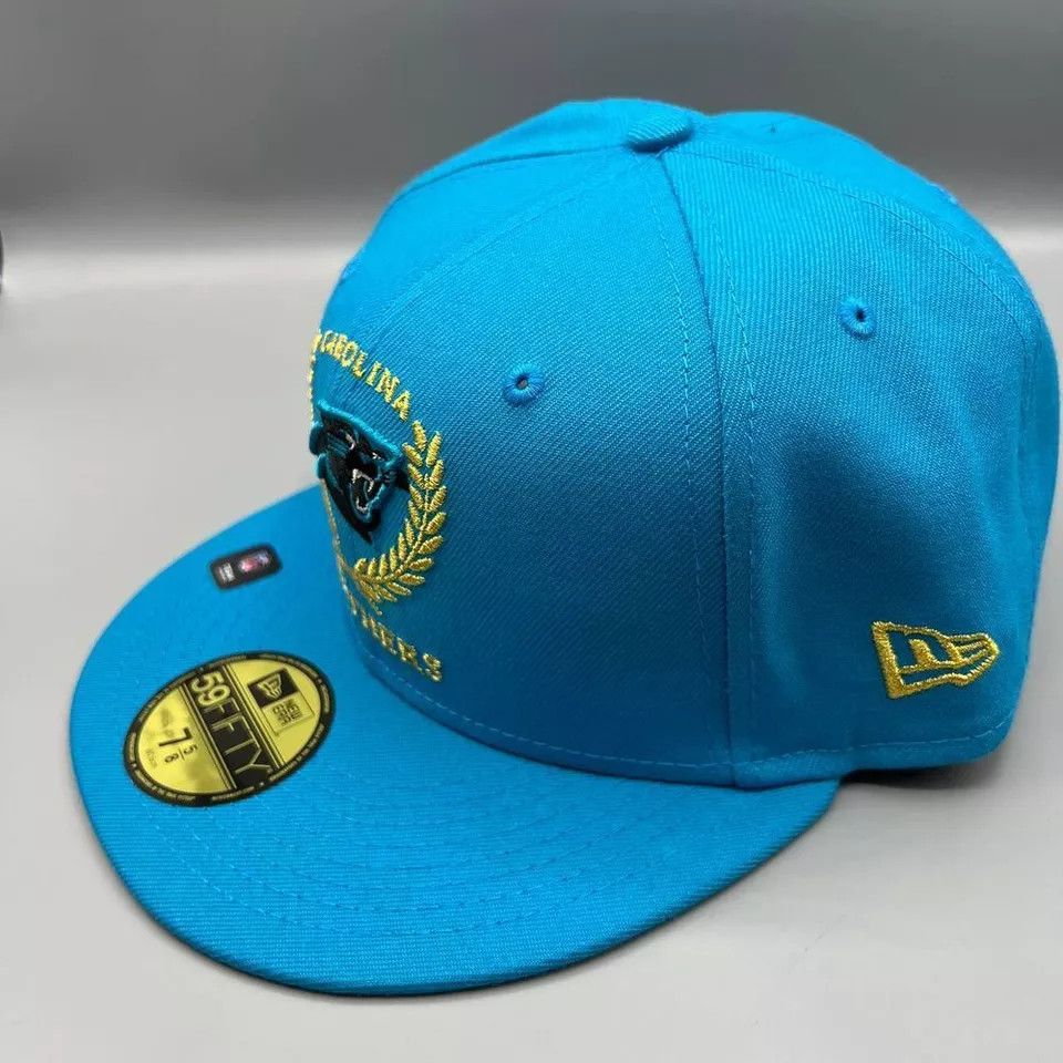 New Era Carolina Panthers Hat Men 7 5/8 59Fifty New Era NFL Fitted Size ONE SIZE - 3 Thumbnail