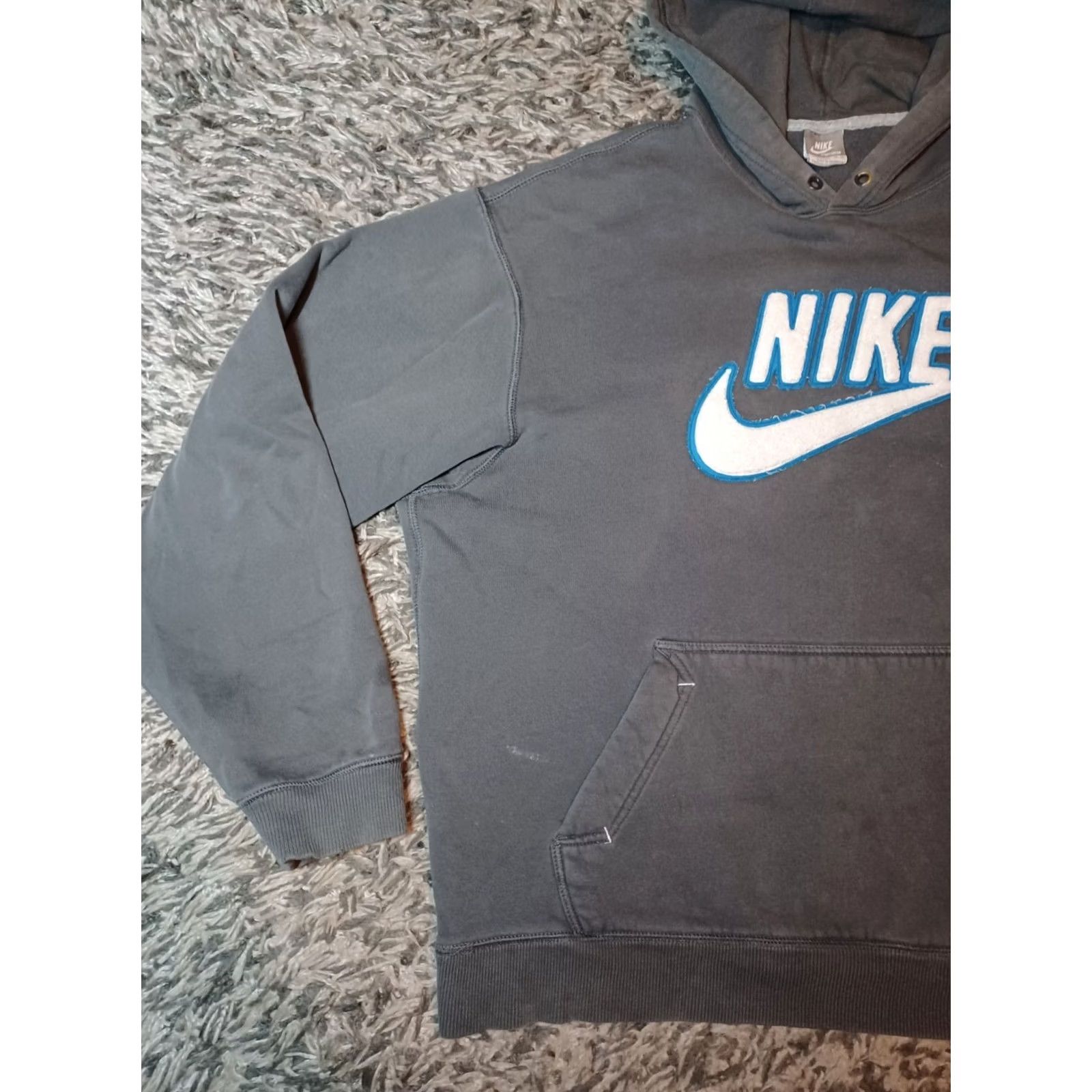 Nike VINTAGE Nike Hoodie Check Embroidered Big Swoosh Logo Gray XL Mens Size US XL / EU 56 / 4 - 6 Thumbnail