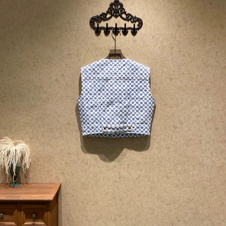 Louis Vuitton Louis Vuitton 24 FW new presbyopic full print denim vest Size S / US 4 / IT 40 - 2 Thumbnail
