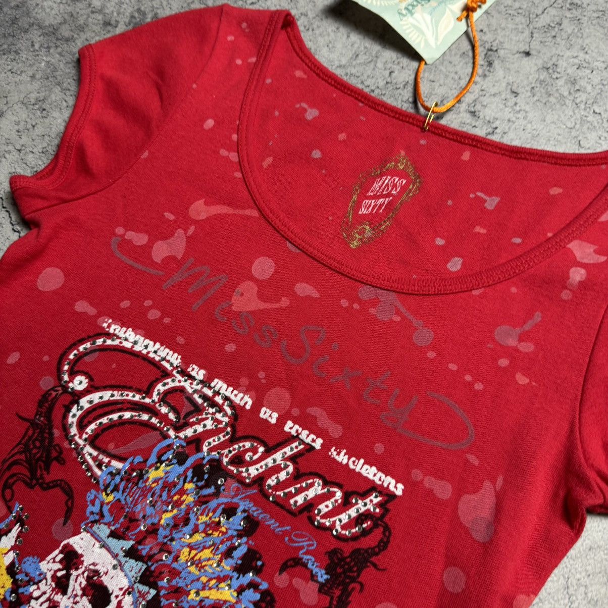 Miss Sixty NEW Miss Sixty Vintage T-Shirt Ed hardy Style Size M / US 6-8 / IT 42-44 - 5 Thumbnail