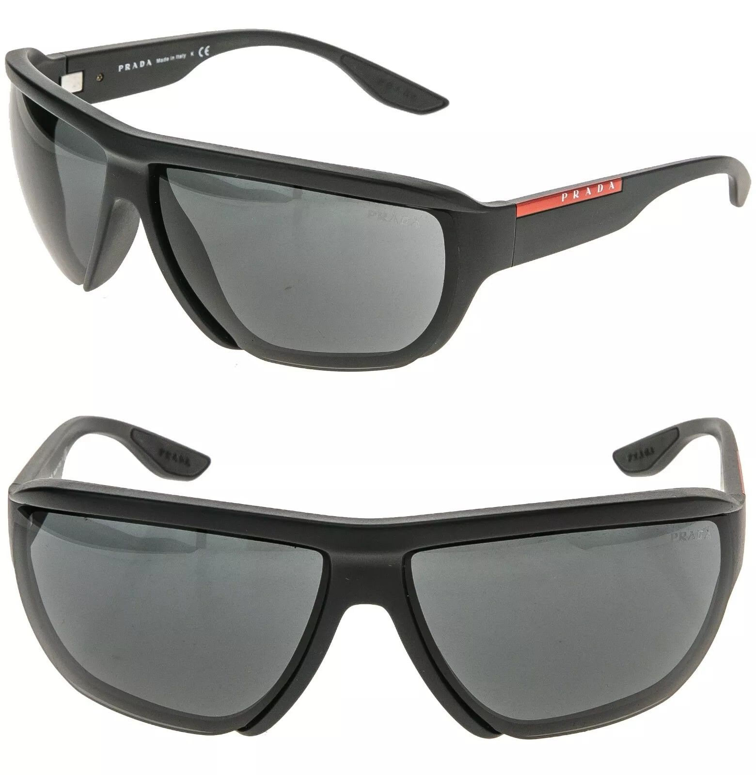 Prada PRADA 09V Linea Rossa Sport Nylon Sunglasses Black PS09VS Size ONE SIZE - 1 Thumbnail