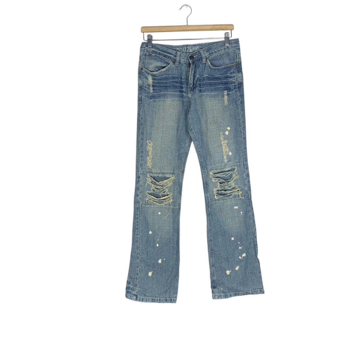 Japanese Brand ☀️DOLL DISTRESSED DENIM JEANS FLARE PANT Size US 30 / EU 46 - 3 Thumbnail
