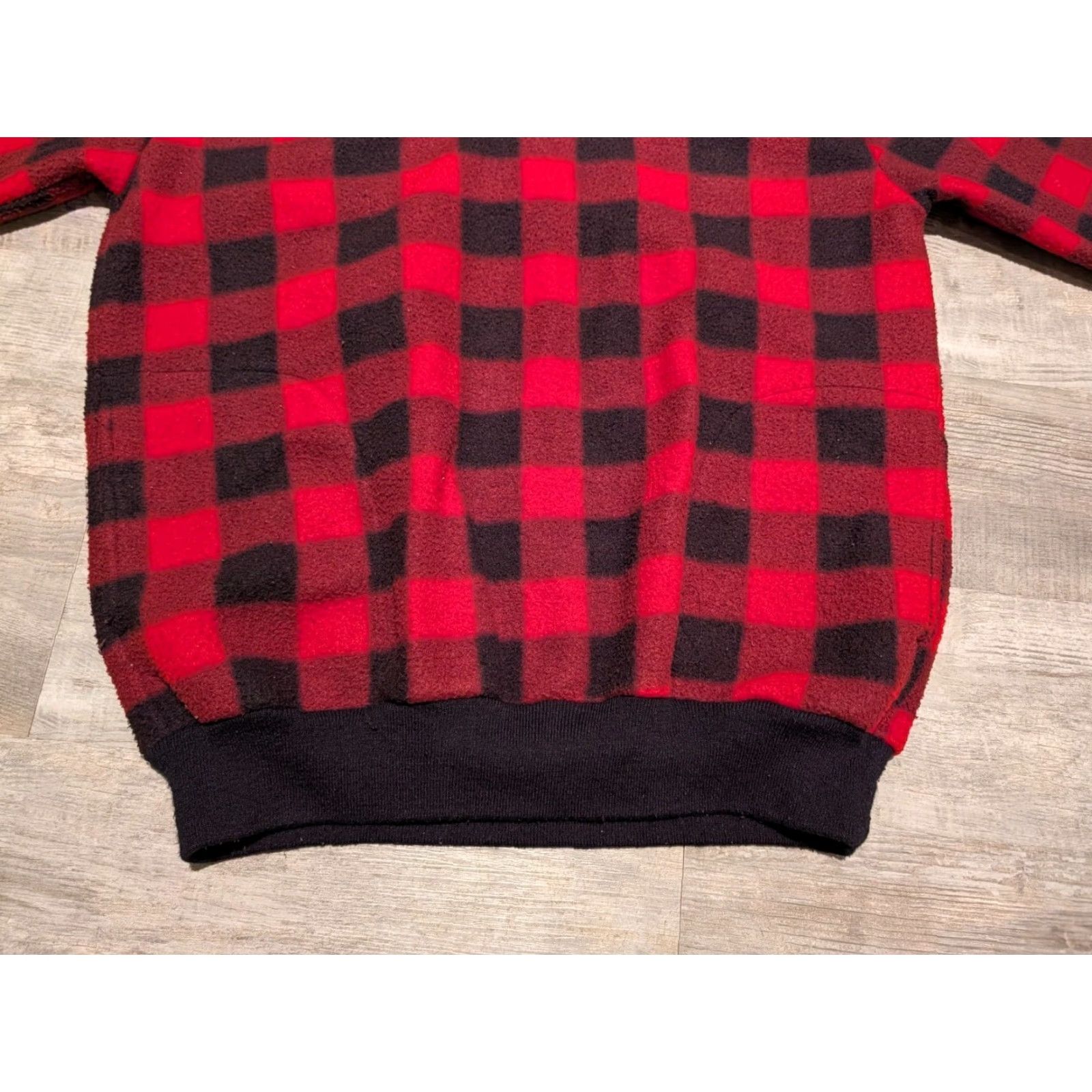 Vintage Vtg Stats Buffalo Plaid Women's 1/4 Zip Pullover Fleece Jacket Size Large Size L / US 10 / IT 46 - 5 Thumbnail