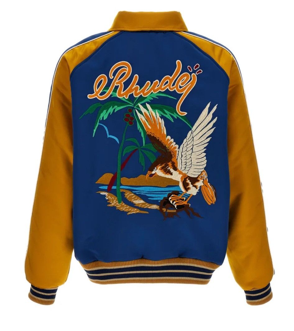 Rhude RHUDE PALM EAGLES SOUVENIER JACKET NAVY&MUSTARD YELLOW SizeL Size US L / EU 52-54 / 3 - 2 Thumbnail