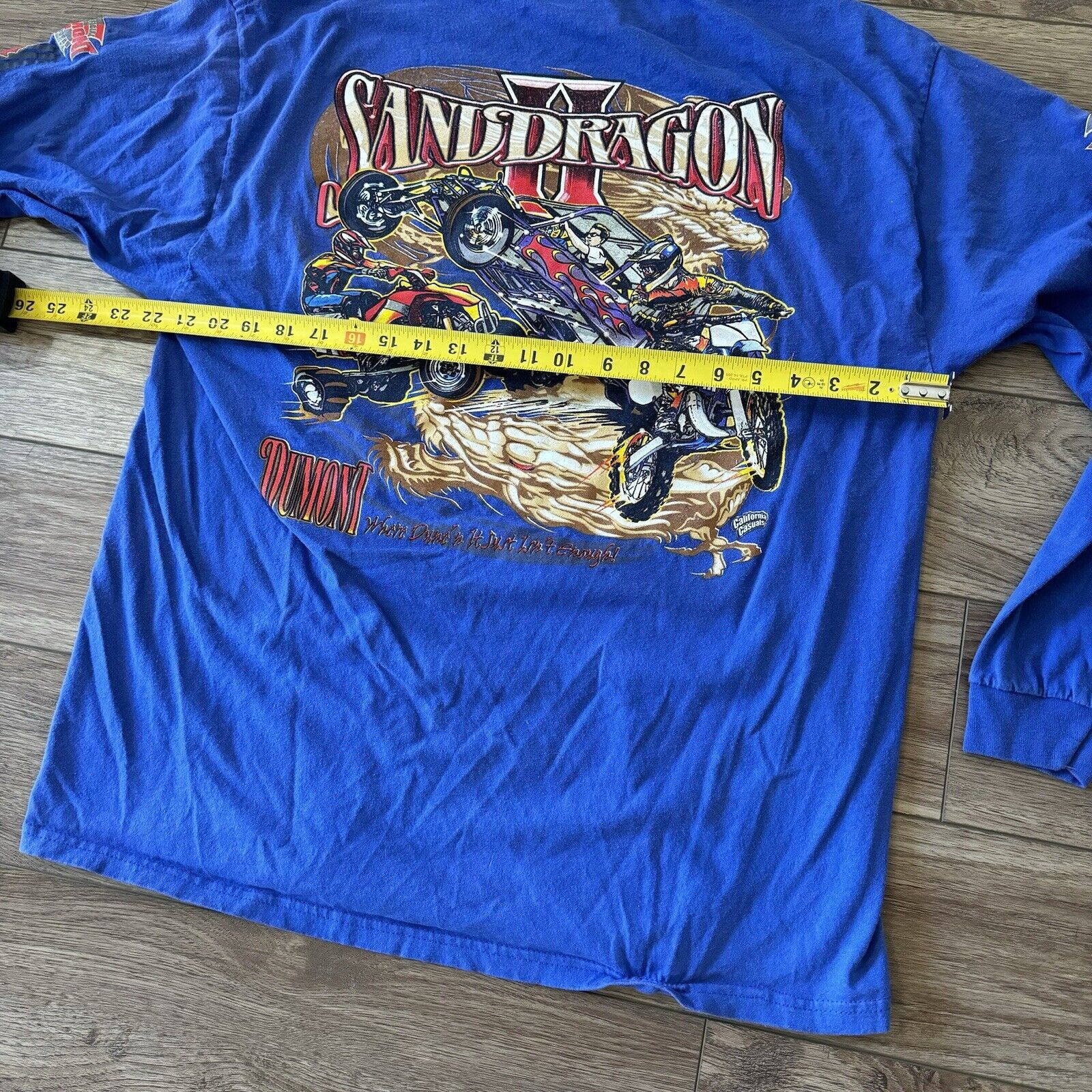 Hanes Vintage Sand Dragon Dirt Dunes Motocross Blue Long Sleeve Size US XL / EU 56 / 4 - 7 Thumbnail