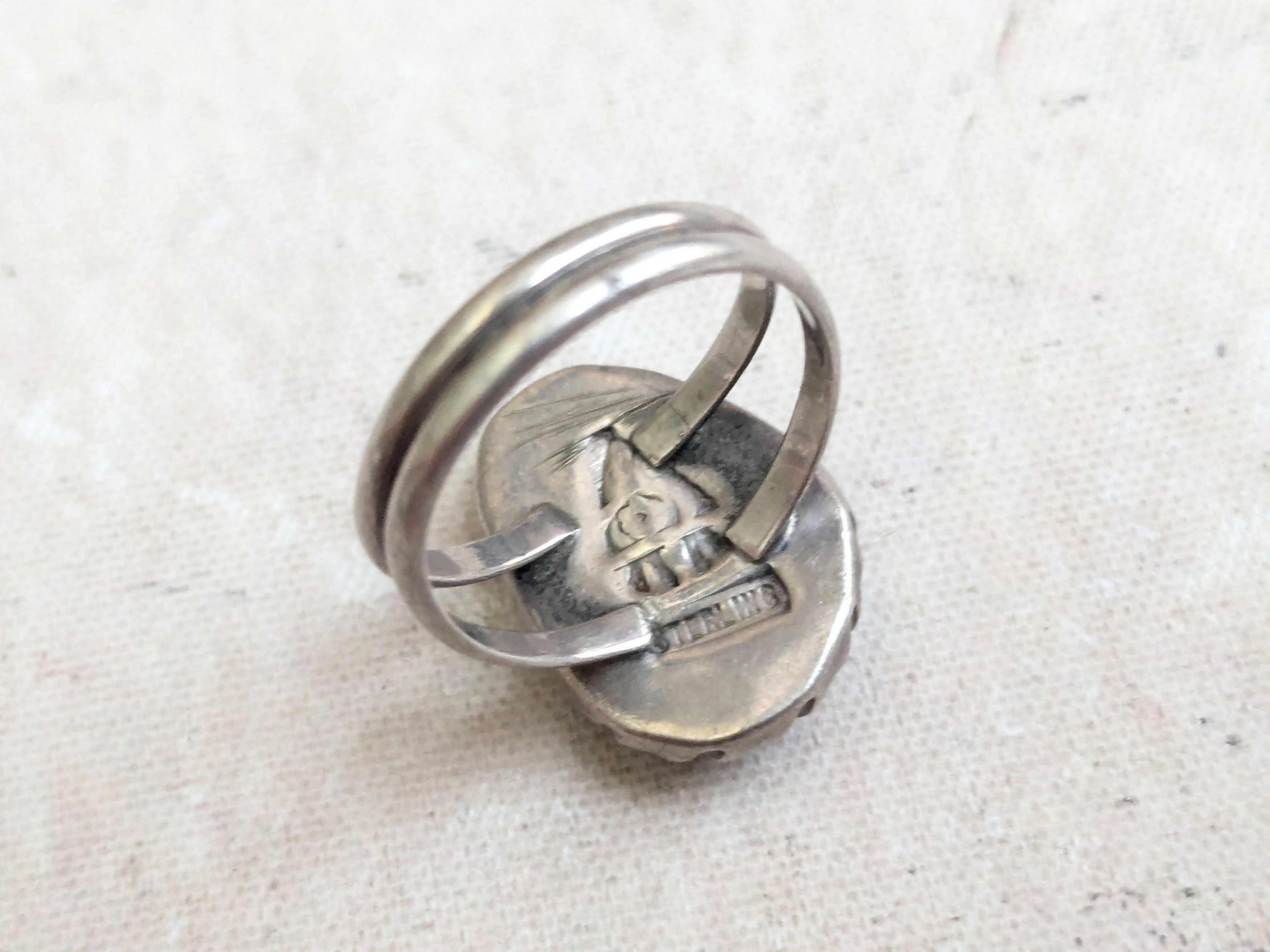 Sterling Silver Vintage Sterling Silver Ring Azurite 7.75 Native Southwest Size ONE SIZE - 6 Thumbnail