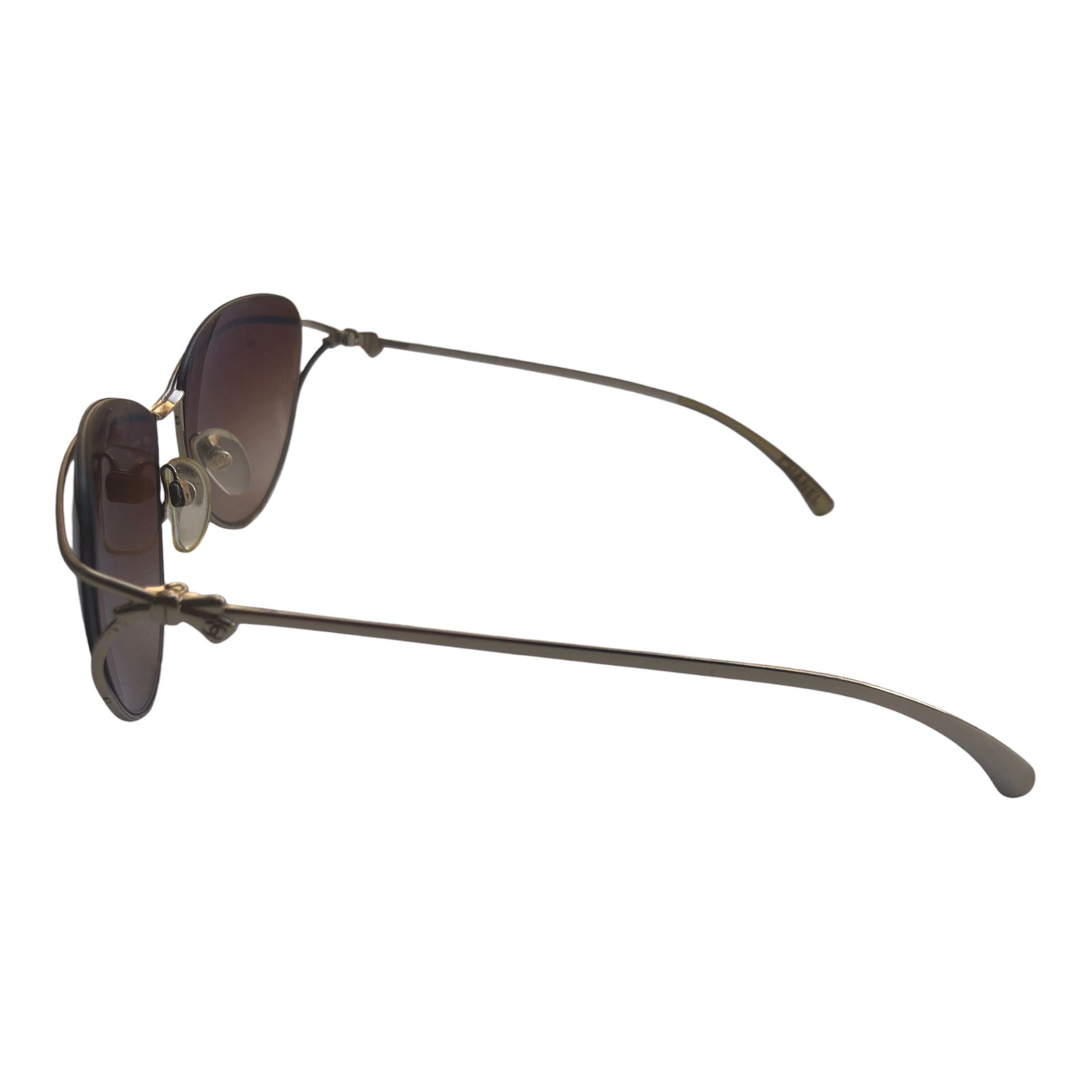 Chanel 💯CHANEL Goldtone Metal Frame And Brown Tint Sunglasses 4181 Size ONE SIZE - 4 Thumbnail