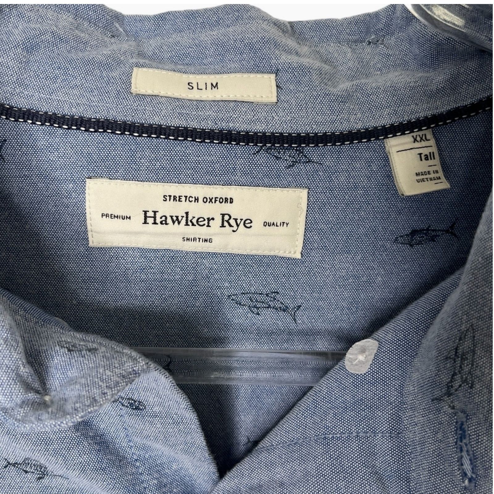 Other Hawker Rye Fish Button Down Stretch Oxford Slim XXL Tall Size US XXL / EU 58 / 5 - 8 Thumbnail