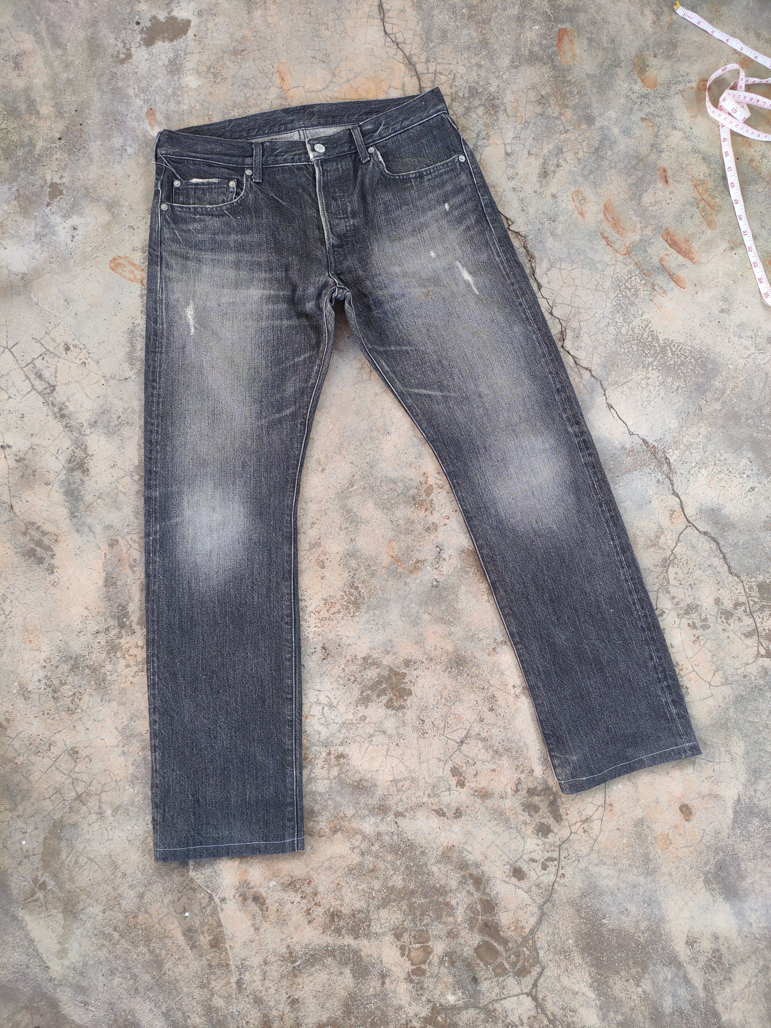 Jean × Ships Jet Blue × Vintage VINTAGE SHIP BUTTONFLY FADED RIPPEP BLACK JEAN PANTS Size US 32 / EU 48 - 2 Thumbnail