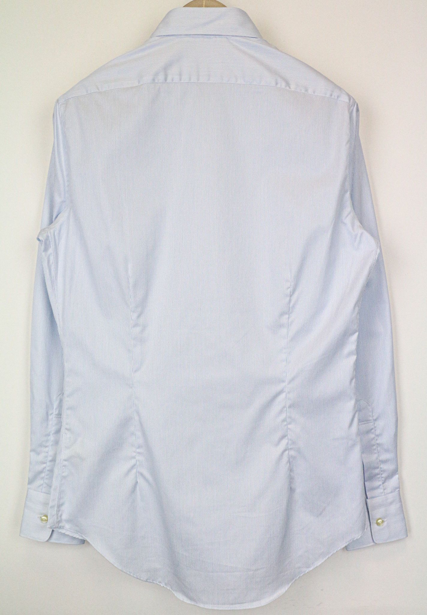 Suitsupply ~XS/S Extra Slim Light Blue Cotton Striped Shirt 77095 Size US XS / EU 42 / 0 - 2 Thumbnail