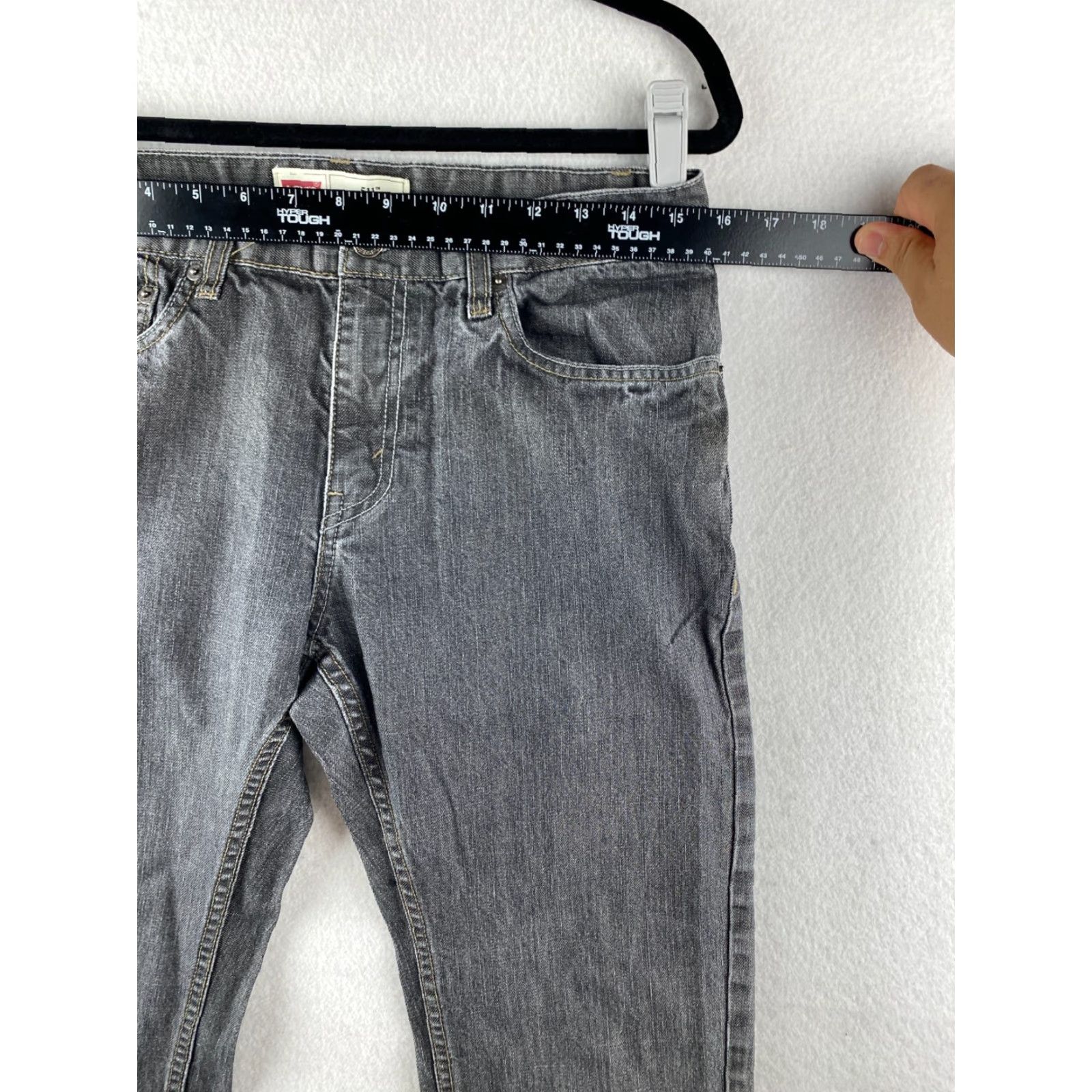Levi's Levi's 511 Jeans Mens 30x30 Gray Slim Skinny Denim Dark Wash Straight Dark 5-Pocket Design Belt Loops Modern Government Pan Size US 30 / EU 46 - 3 Thumbnail
