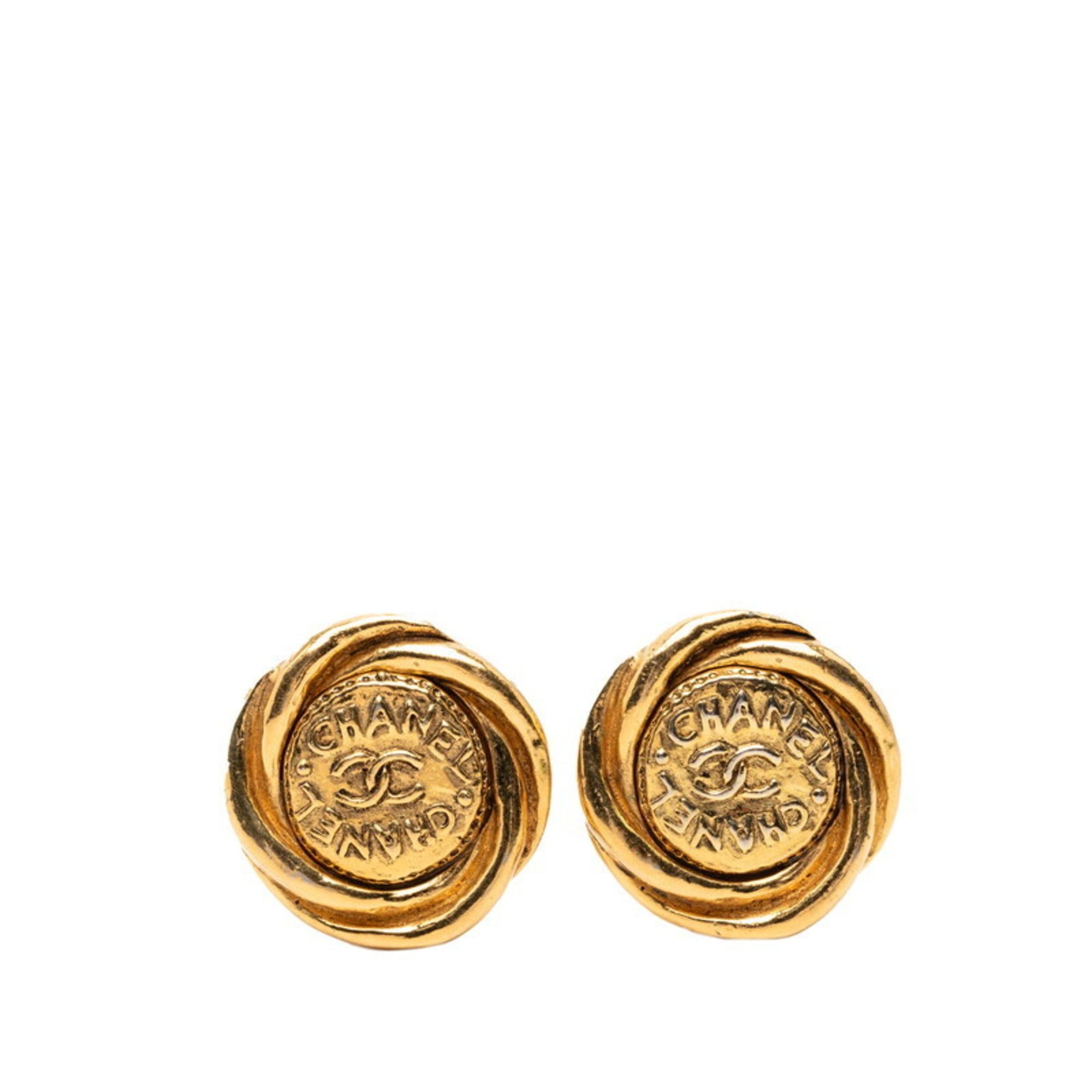 Chanel Vintage Chanel Coco Mark Earrings, Gold Plated, Women's, CHANEL Size ONE SIZE - 1 Thumbnail