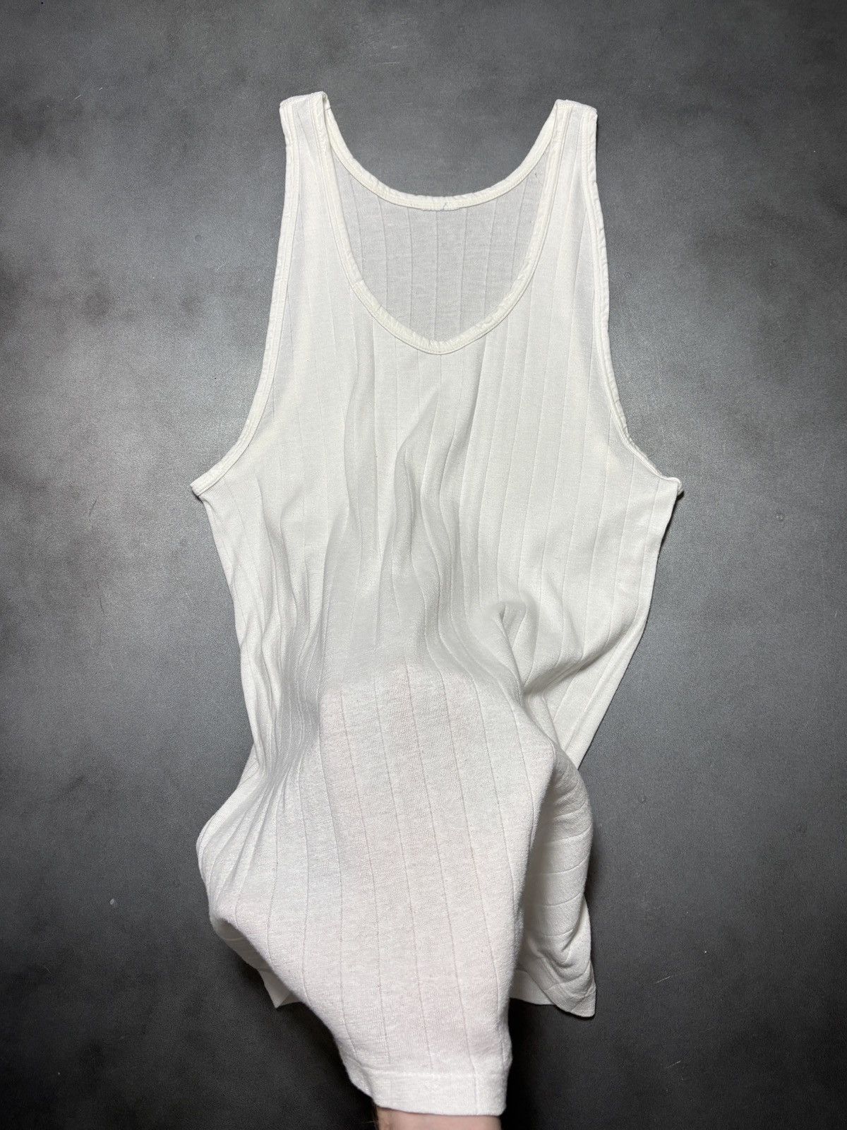 Vintage 1990s Vintage Tank Top Ribbed Undershirt Sleeveless Blank 90 Size US S / EU 44-46 / 1 - 2 Thumbnail
