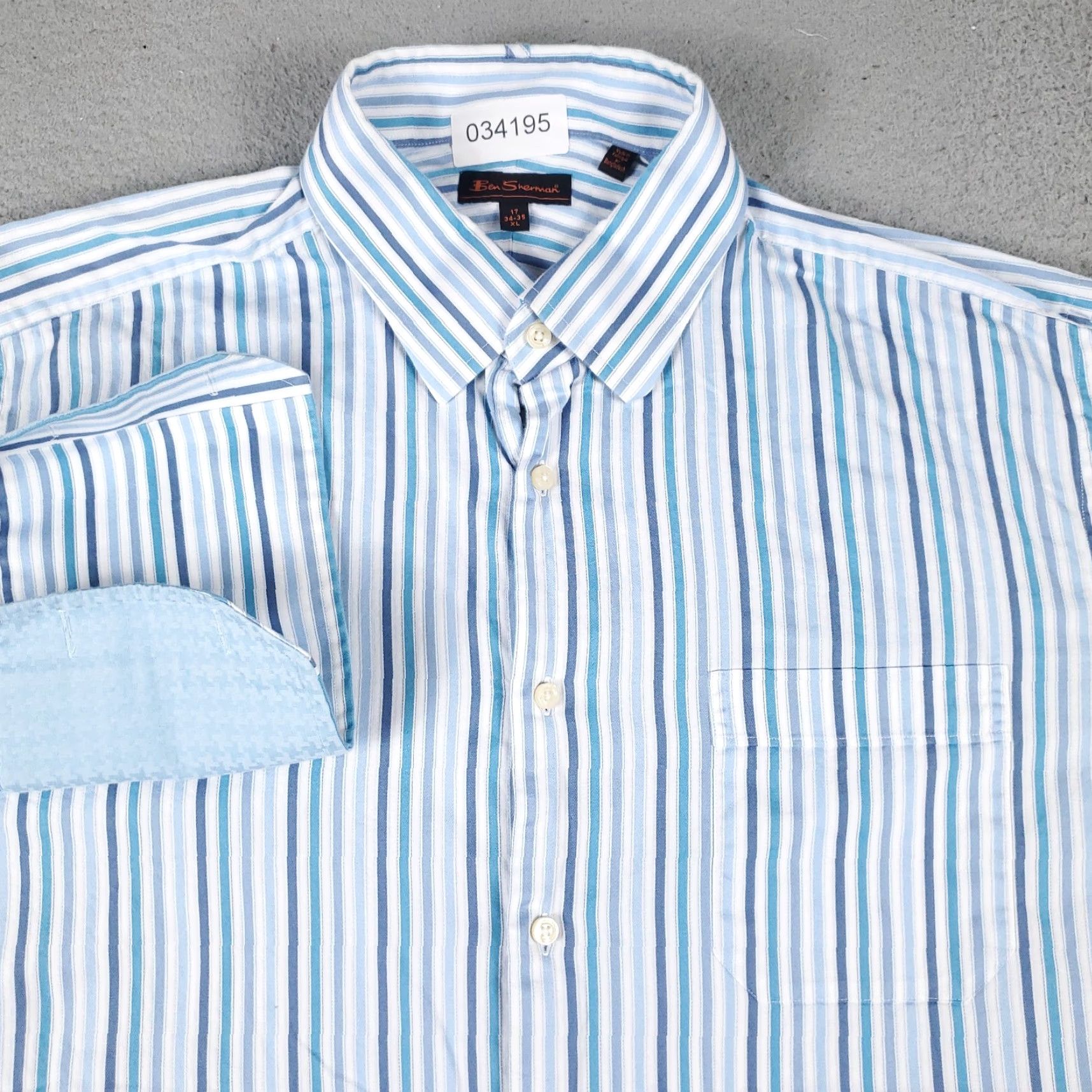 Ben Sherman Ben Sherman Blue Striped Button-Up Shirt Mens XL Long Sleeve Casual Size US XL / EU 56 / 4 - 2 Thumbnail