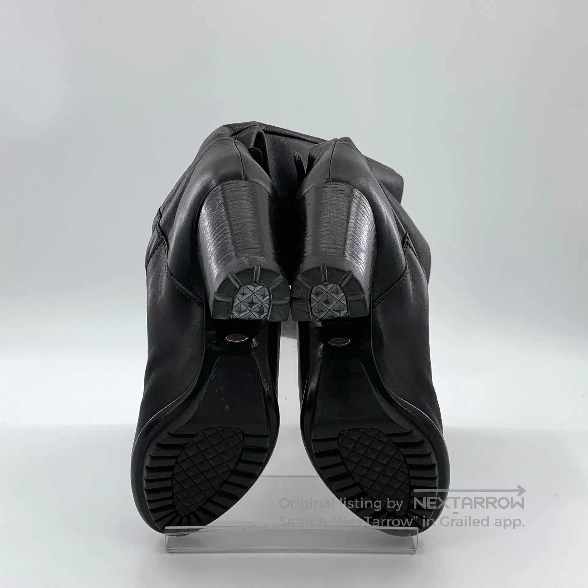 Sergio Rossi Sergio Rossi Black round toe leather buckle design thick h Size US 4.5 / IT 34.5 - 5 Thumbnail
