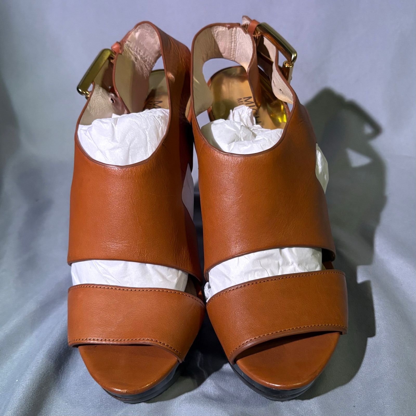 Michael Kors Michael Kors Tan Leather Platform Heels Size 7.5 – Slingback Size US 7.5 / IT 37.5 - 2 Thumbnail