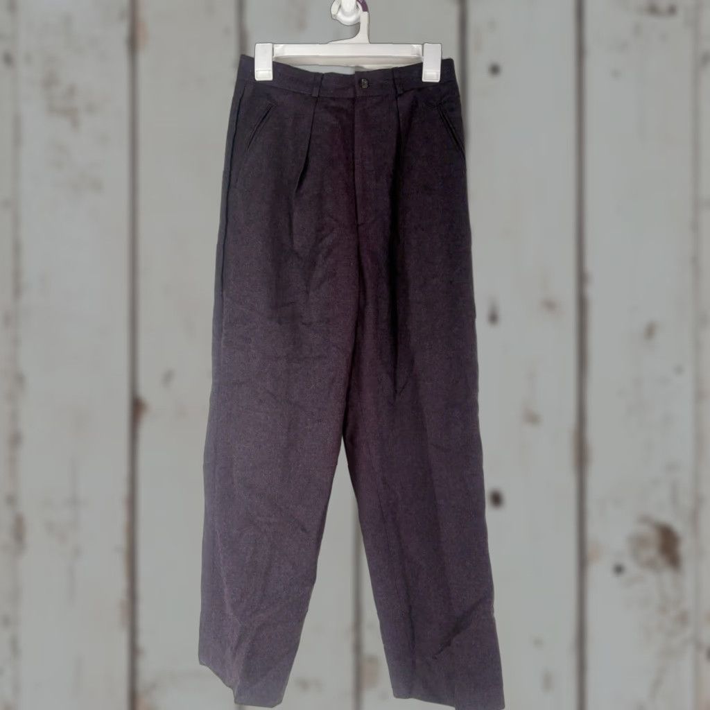 Vintage VINTAGE Ashley Brooke Women's Dress Pants Wool Pleated High-Rise 11-12 Purple 90s Retro Business Casual Size 32" / US 10 / IT 46 - 1 Thumbnail