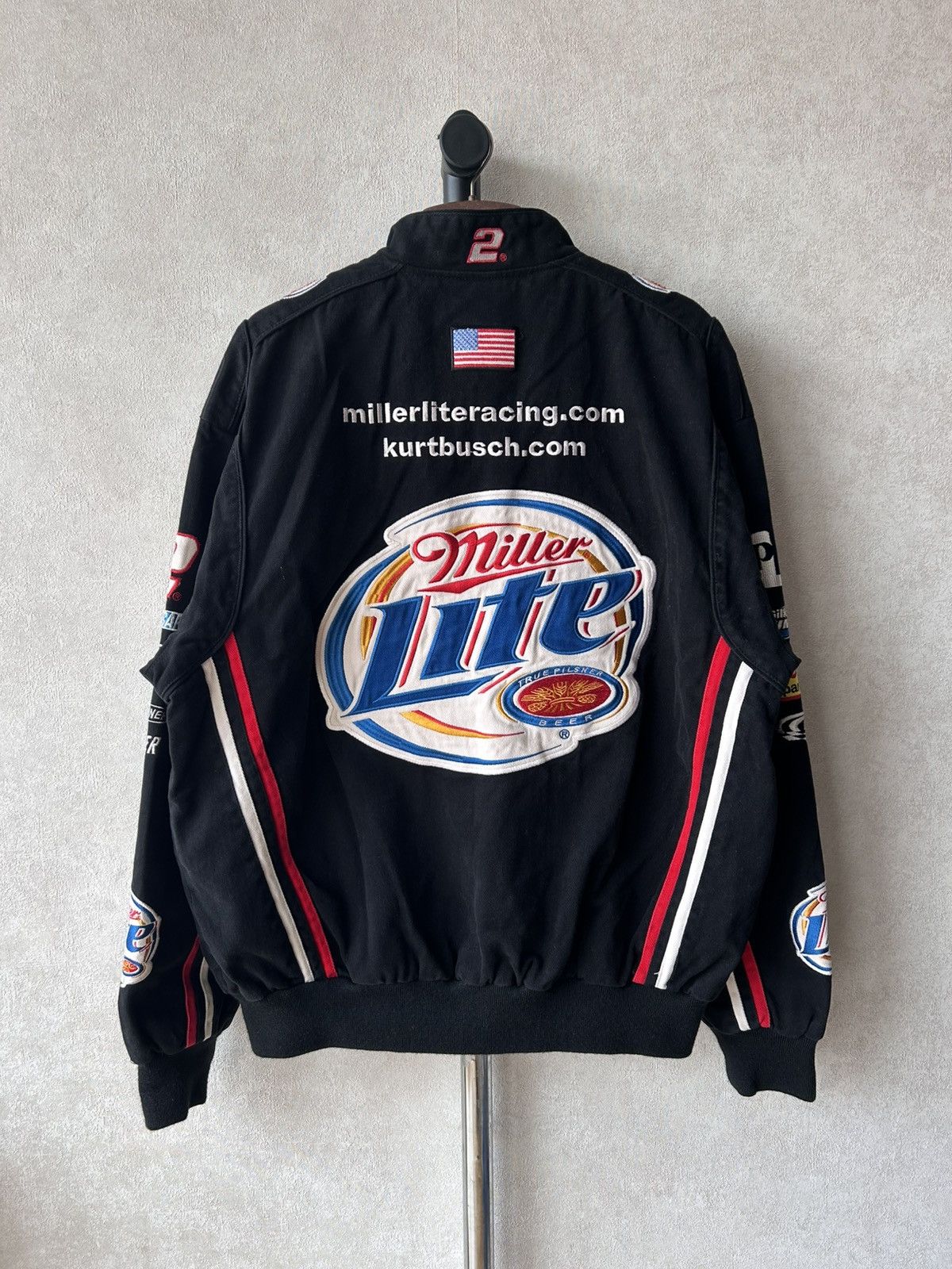 Jeff Hamilton Vintage Jeff Hamilton Miller Lite Promo Nascar Jacket Size US L / EU 52-54 / 3 - 3 Thumbnail